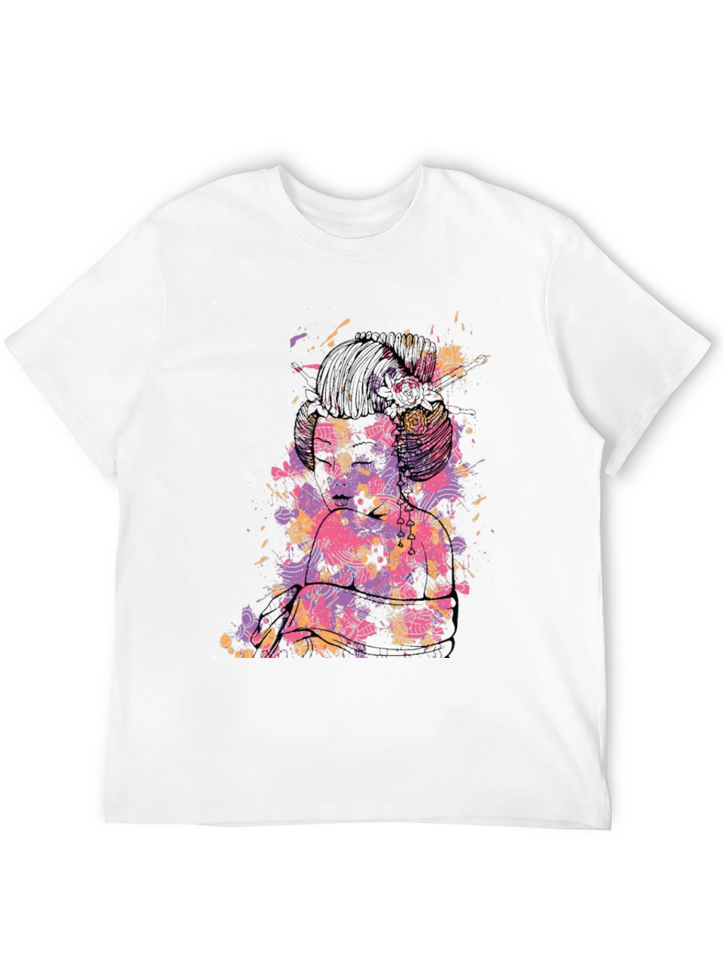 Abstract Floral Graphic Black T-Shirt