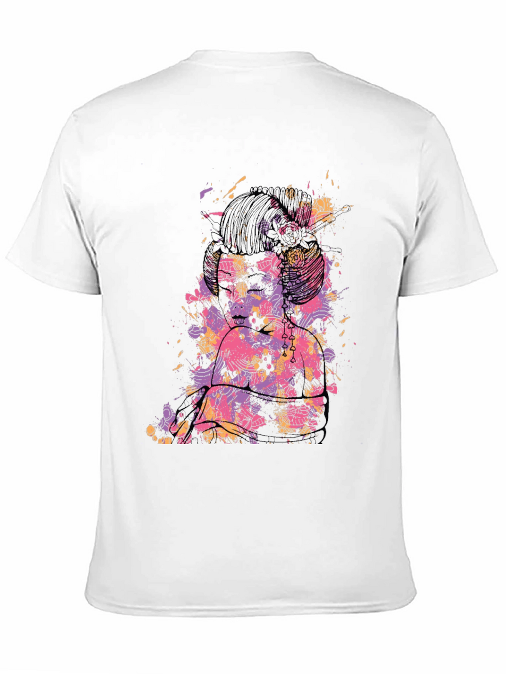 Abstract Floral Graphic Black T-Shirt