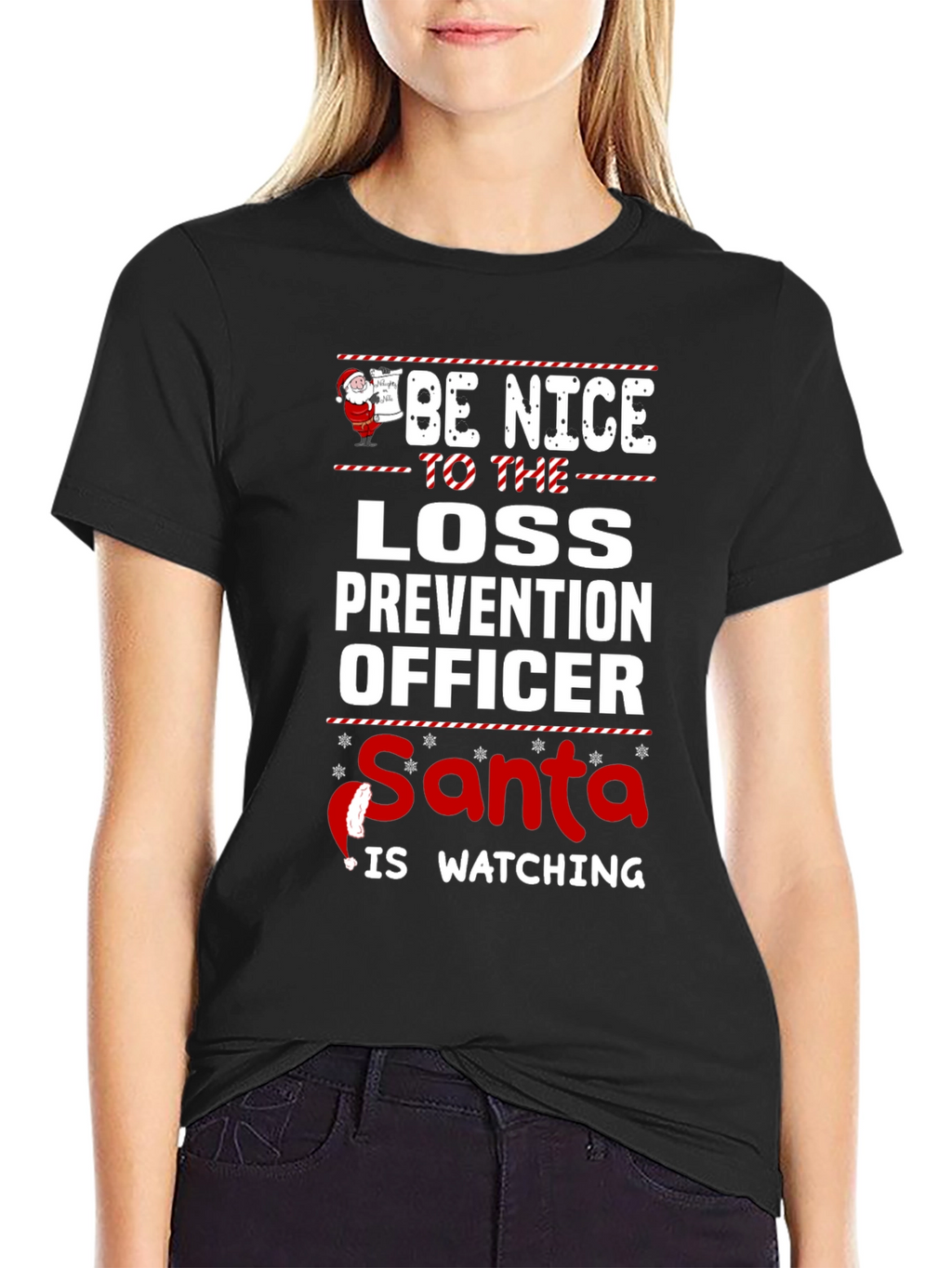 Be Nice to Loss Prevention Officer Santa T-Shirt