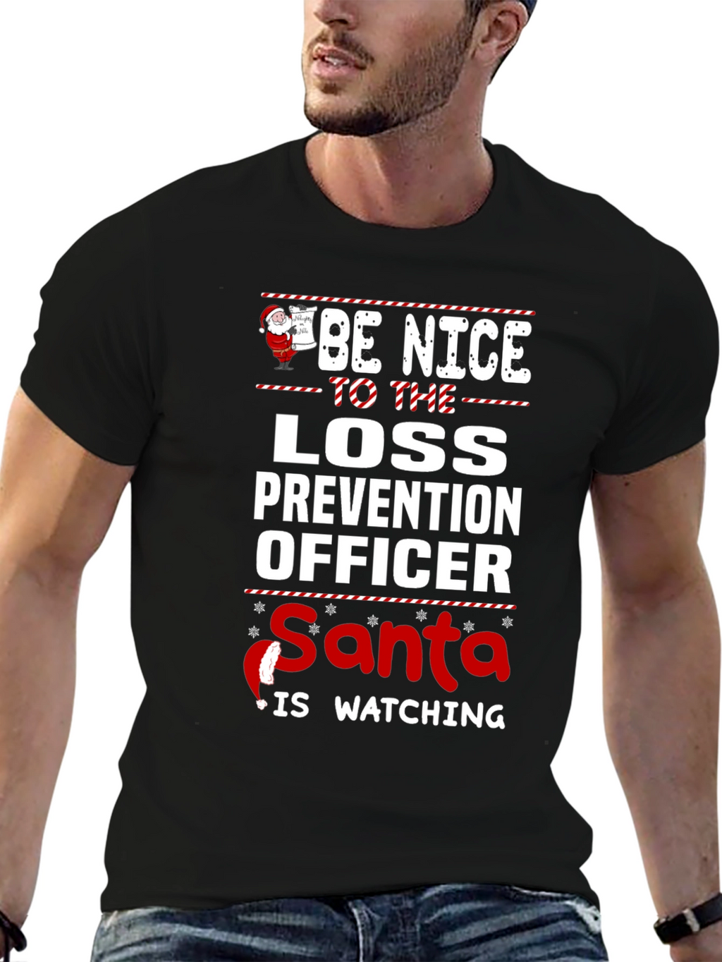 Be Nice to Loss Prevention Officer Santa T-Shirt