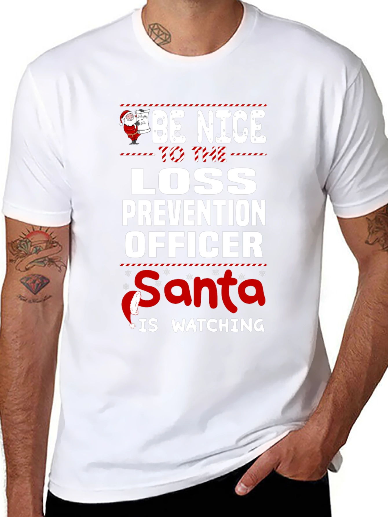 Be Nice to Loss Prevention Officer Santa T-Shirt
