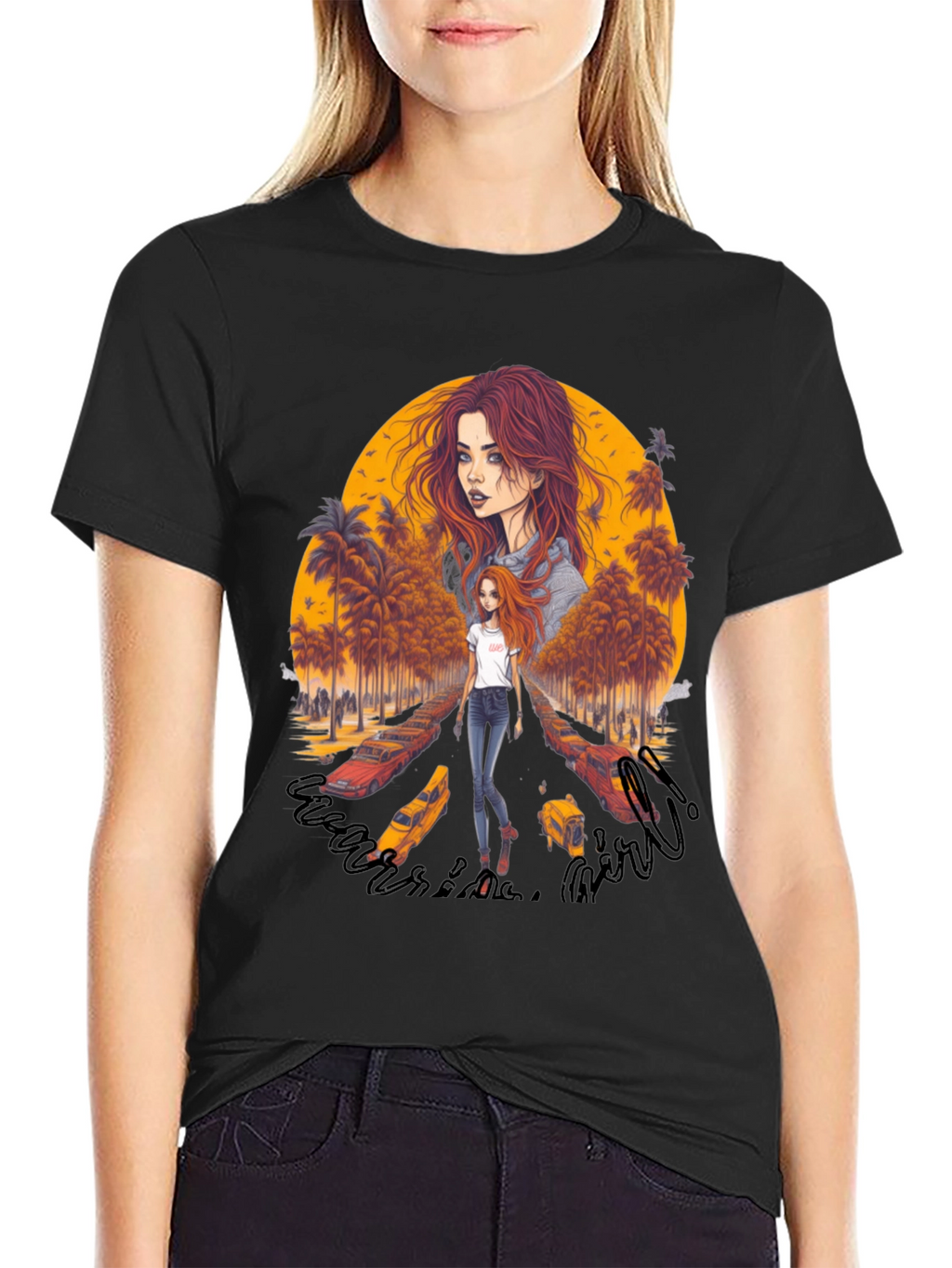 Riverside Girl Graphic Tee - Trendy Comfort