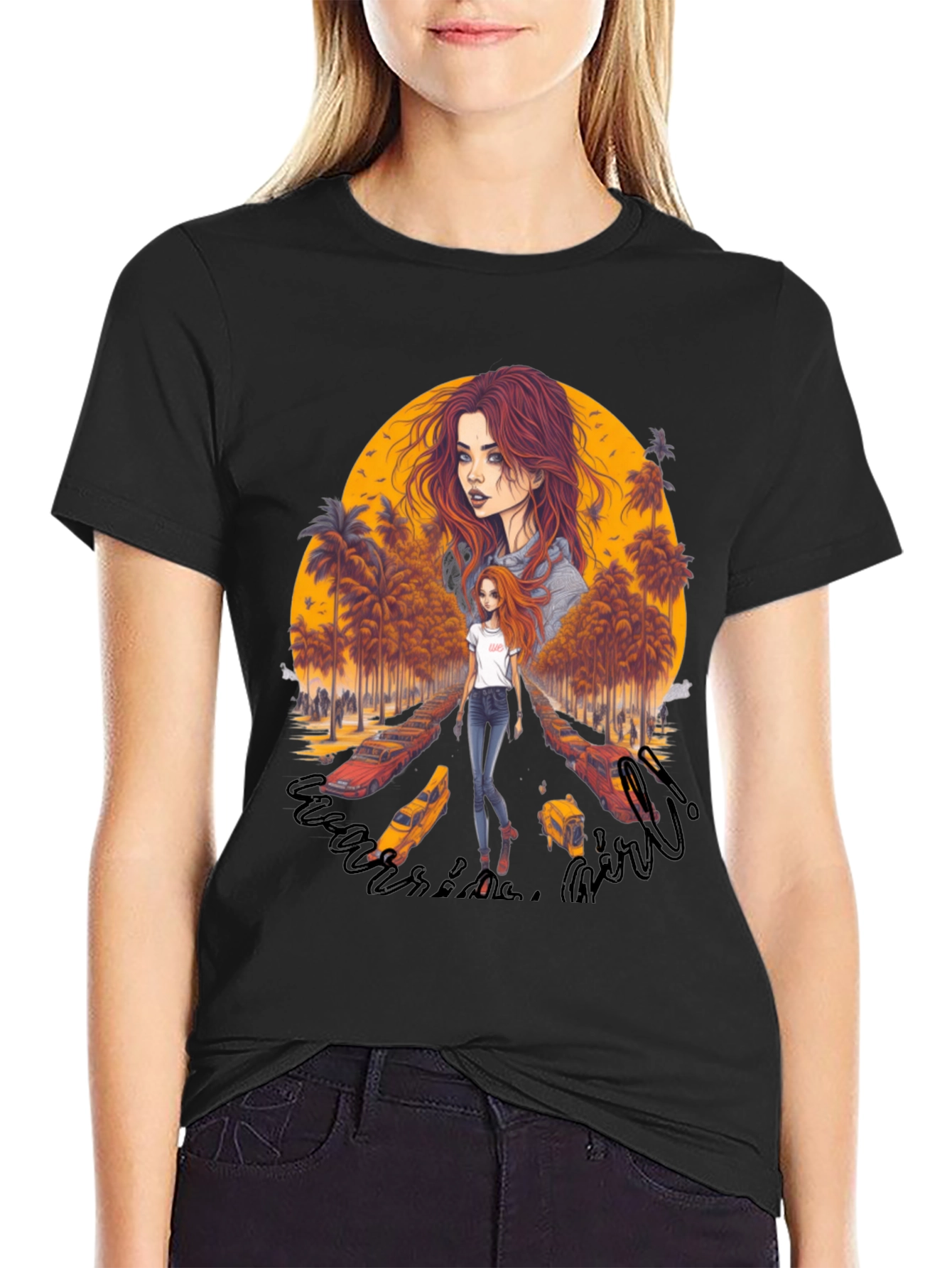 Riverside Girl Graphic Tee - Trendy Comfort