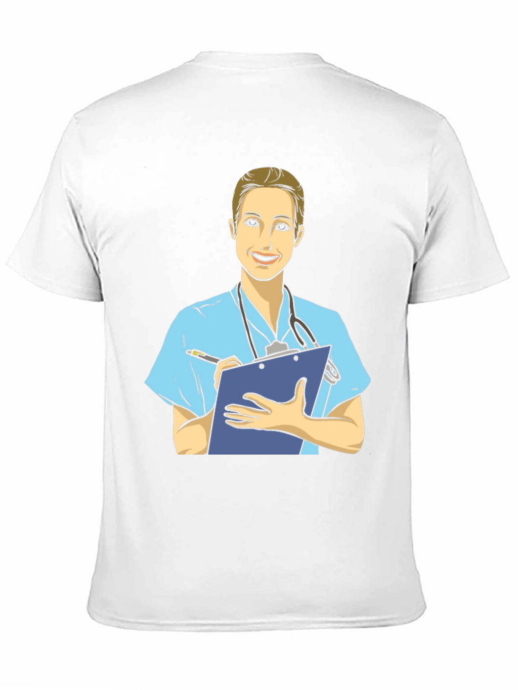 Cartoon Nurse T-Shirt - Black Cotton Blend