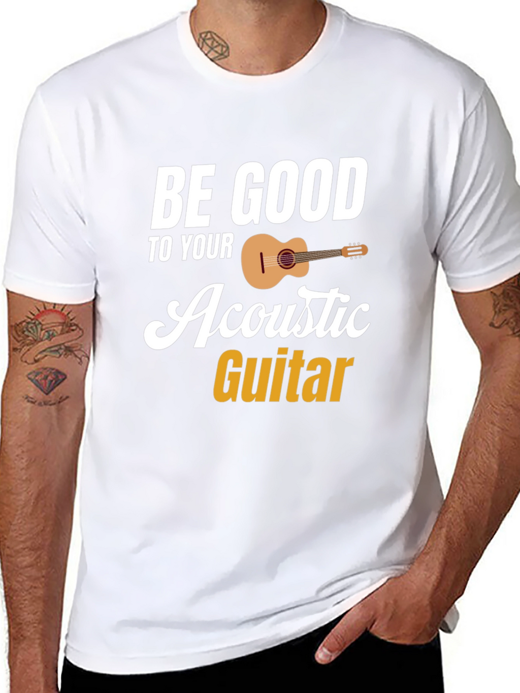 Be Good To Your Acoustic Guitar Black T-Shirt