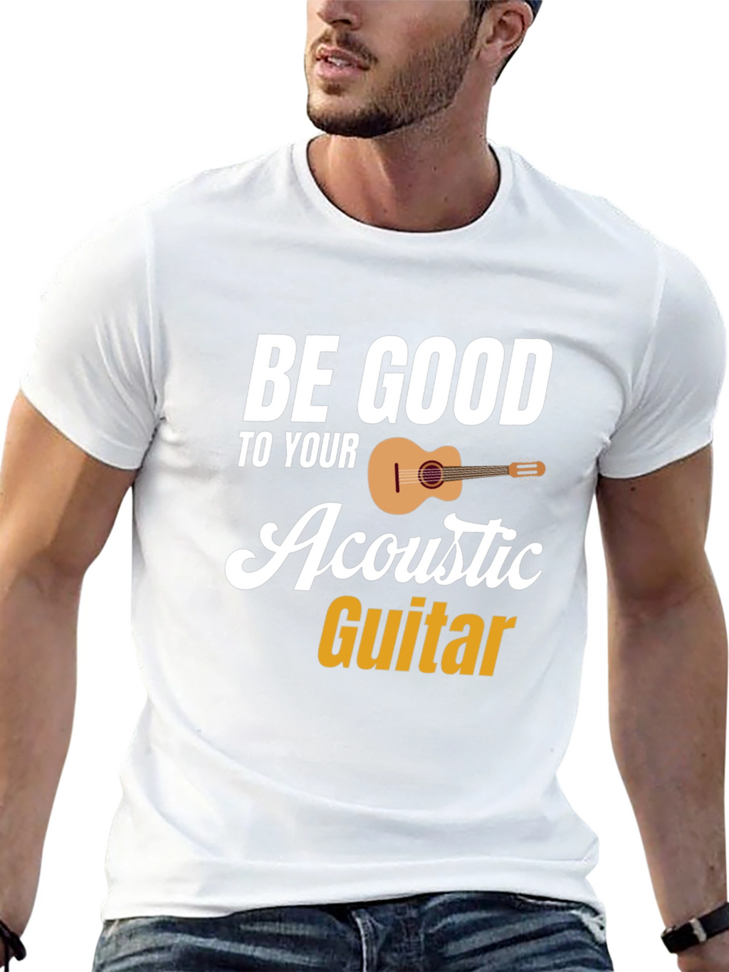Be Good To Your Acoustic Guitar Black T-Shirt
