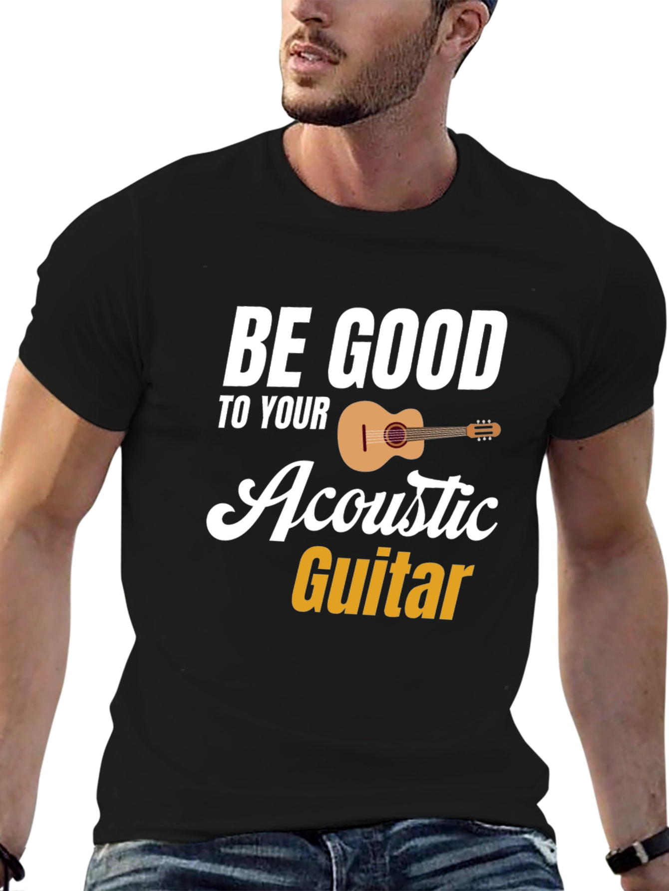 Be Good To Your Acoustic Guitar Black T-Shirt