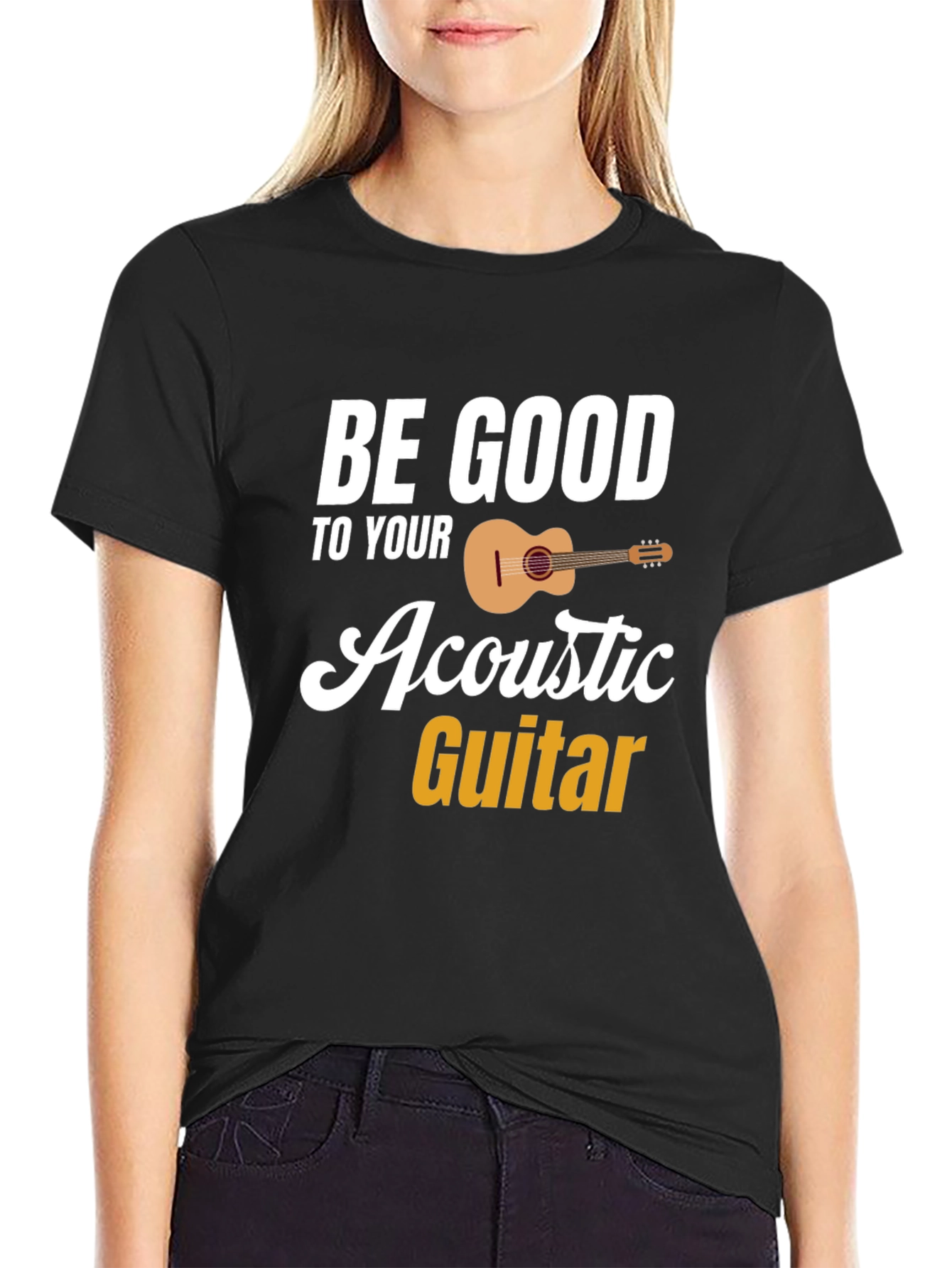 Be Good To Your Acoustic Guitar Black T-Shirt