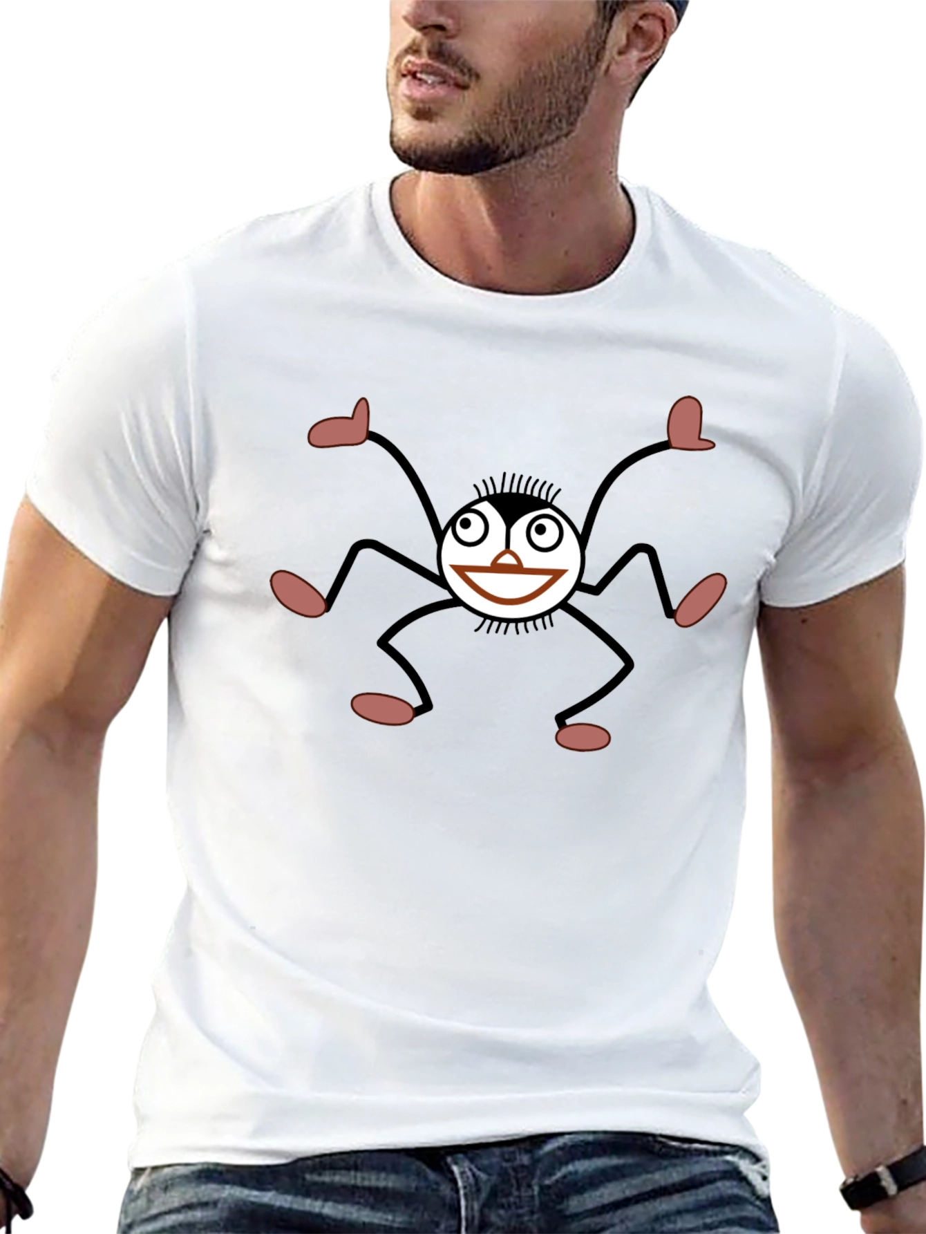 Smiling Spider Graphic Black T-Shirt