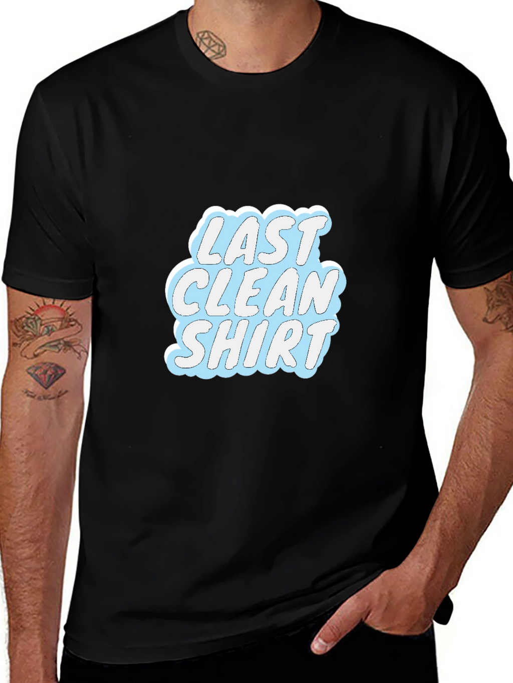 Last Clean Shirt Graphic Tee - Casual Black T-Shirt