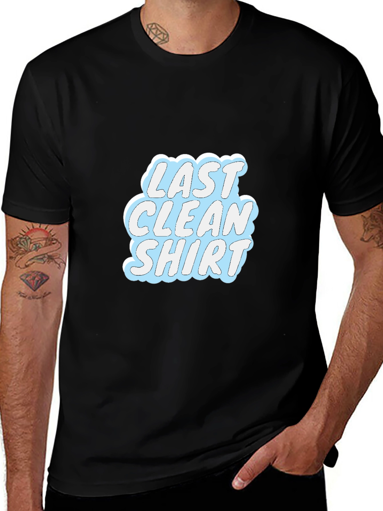 Last Clean Shirt Graphic Tee - Casual Black T-Shirt