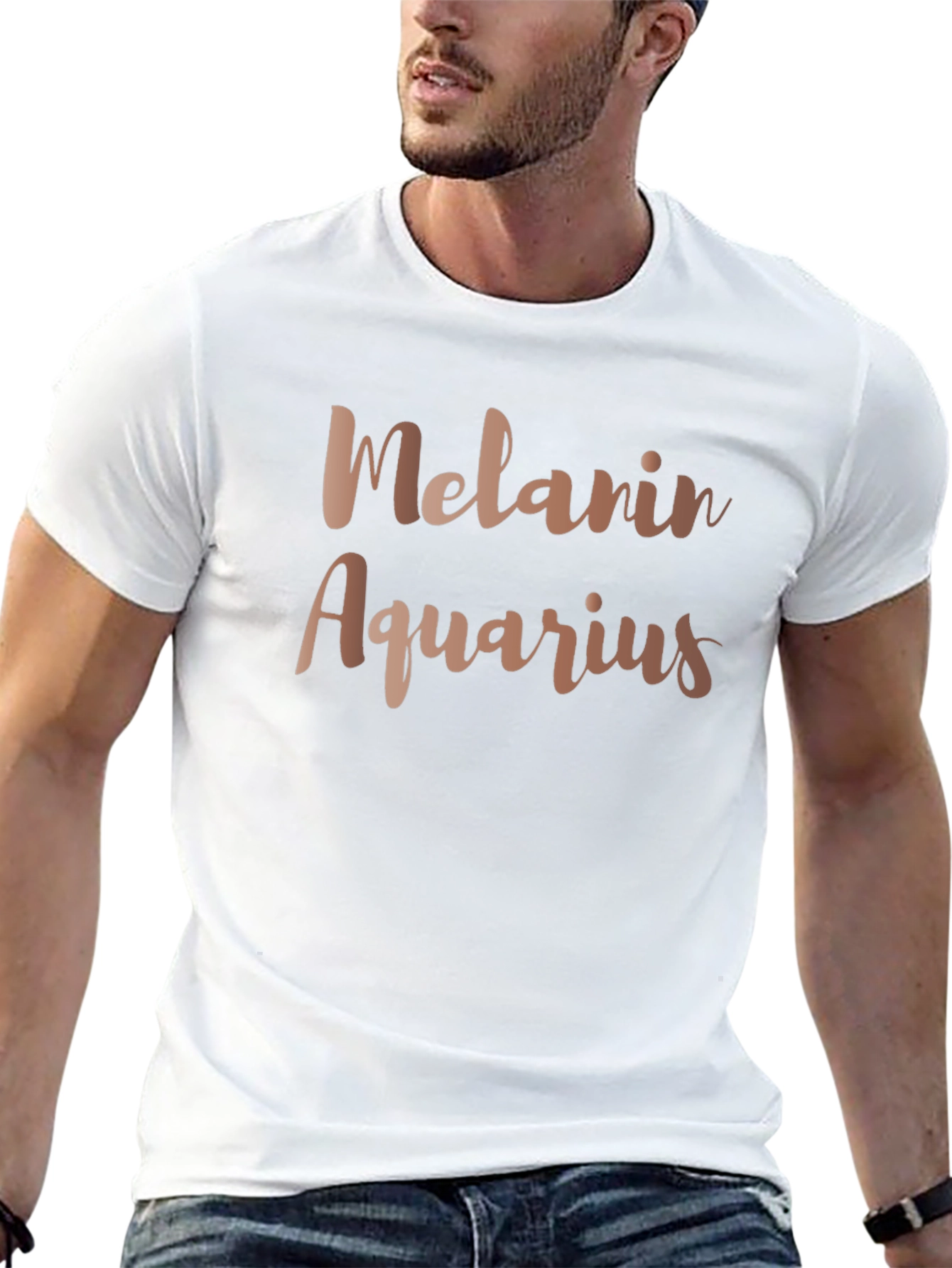 Melanin Aquarius Zodiac Black T-Shirt