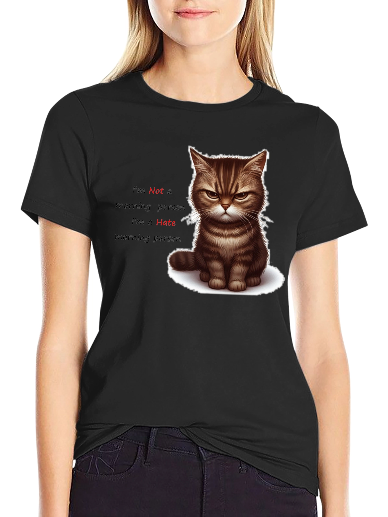 Grumpy Cat T-Shirt - Not a Morning Person Funny Tee
