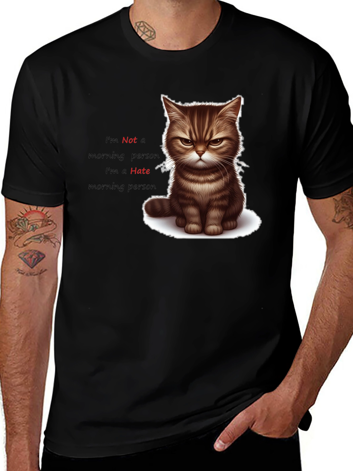 Grumpy Cat T-Shirt - Not a Morning Person Funny Tee