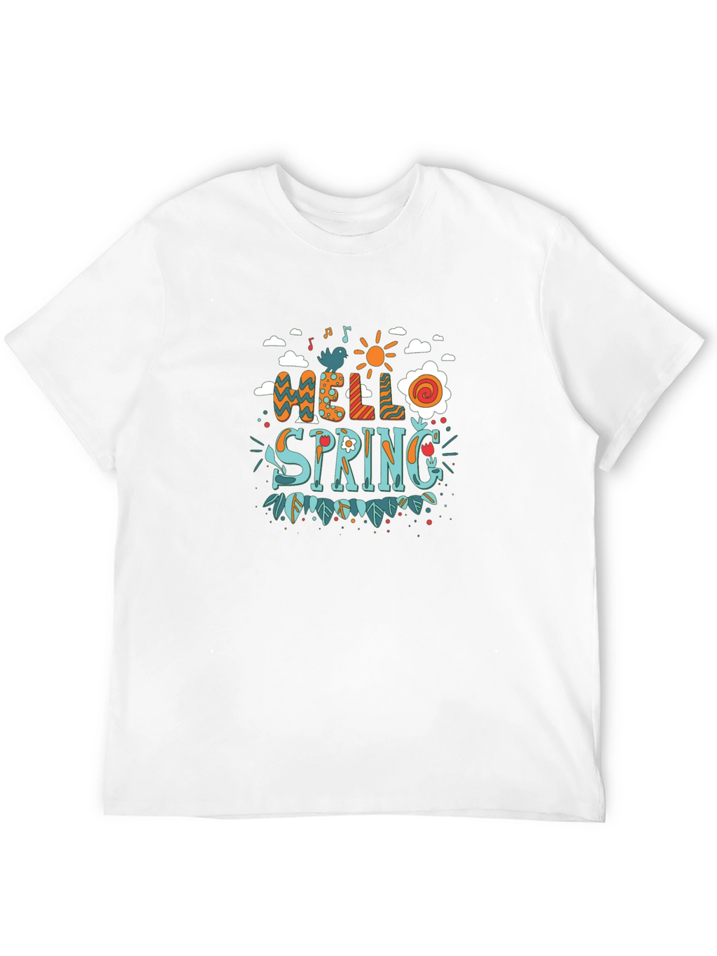 Hello Spring Graphic Print T-Shirt
