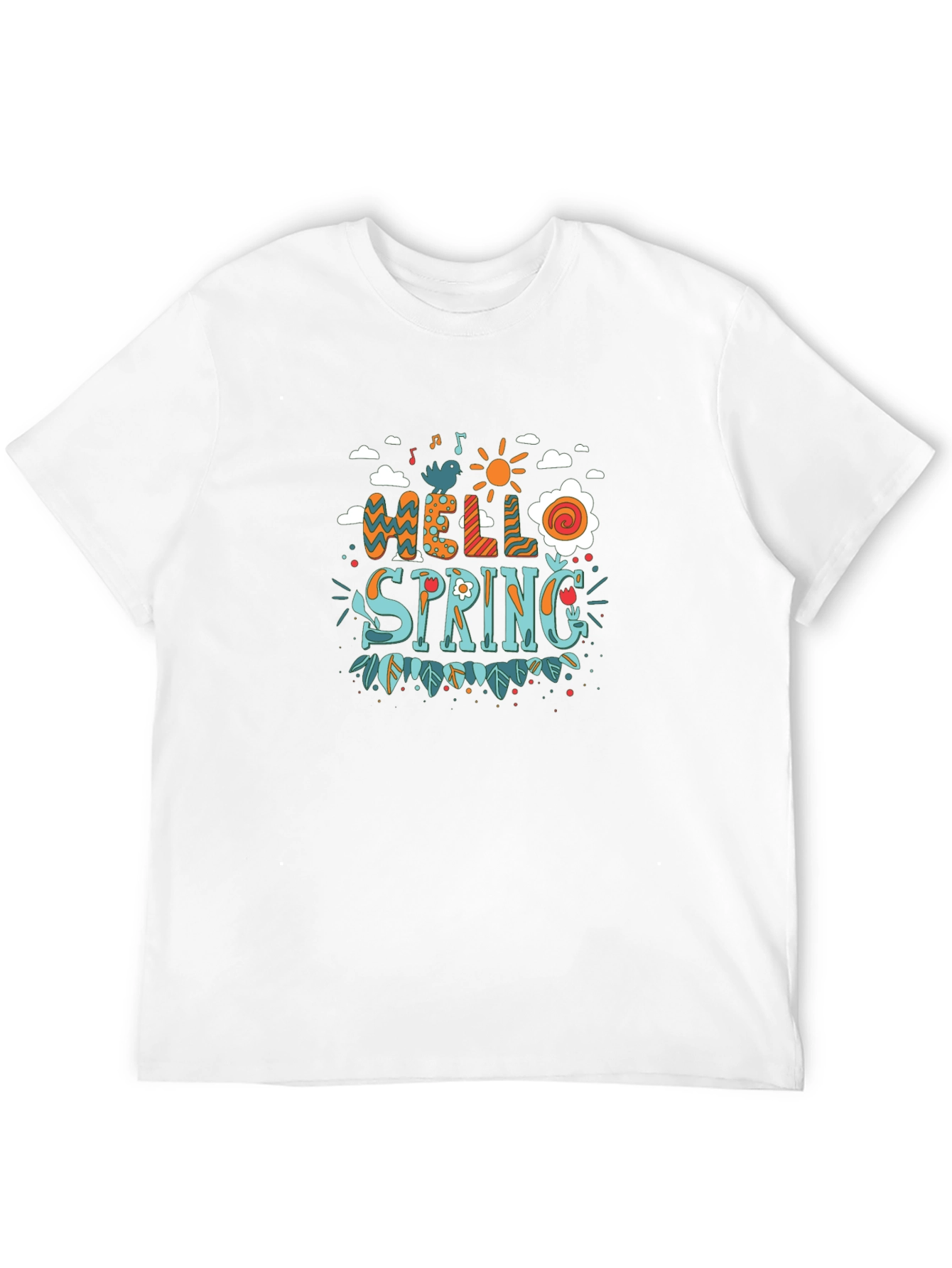 Hello Spring Graphic Print T-Shirt