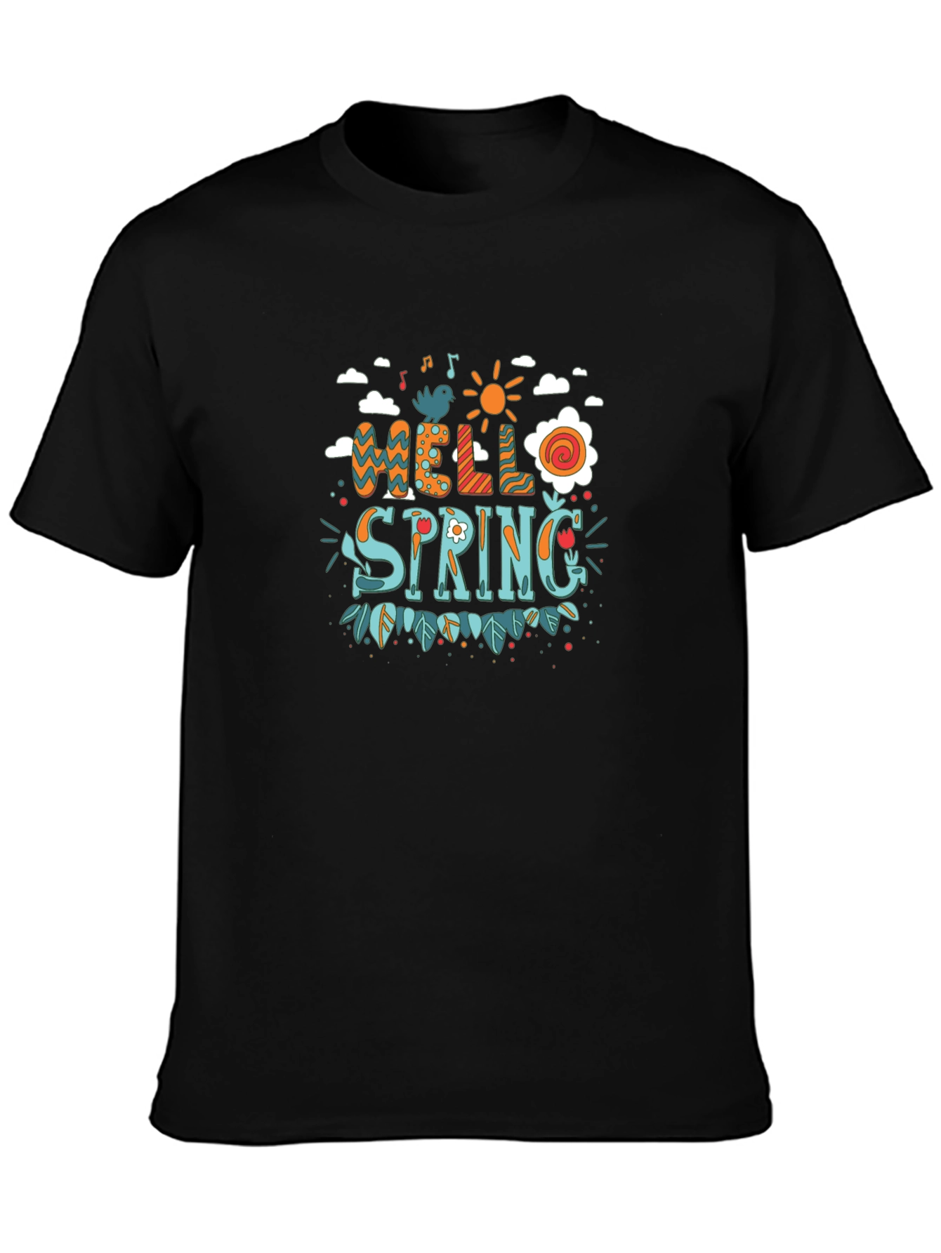 Hello Spring Graphic Print T-Shirt