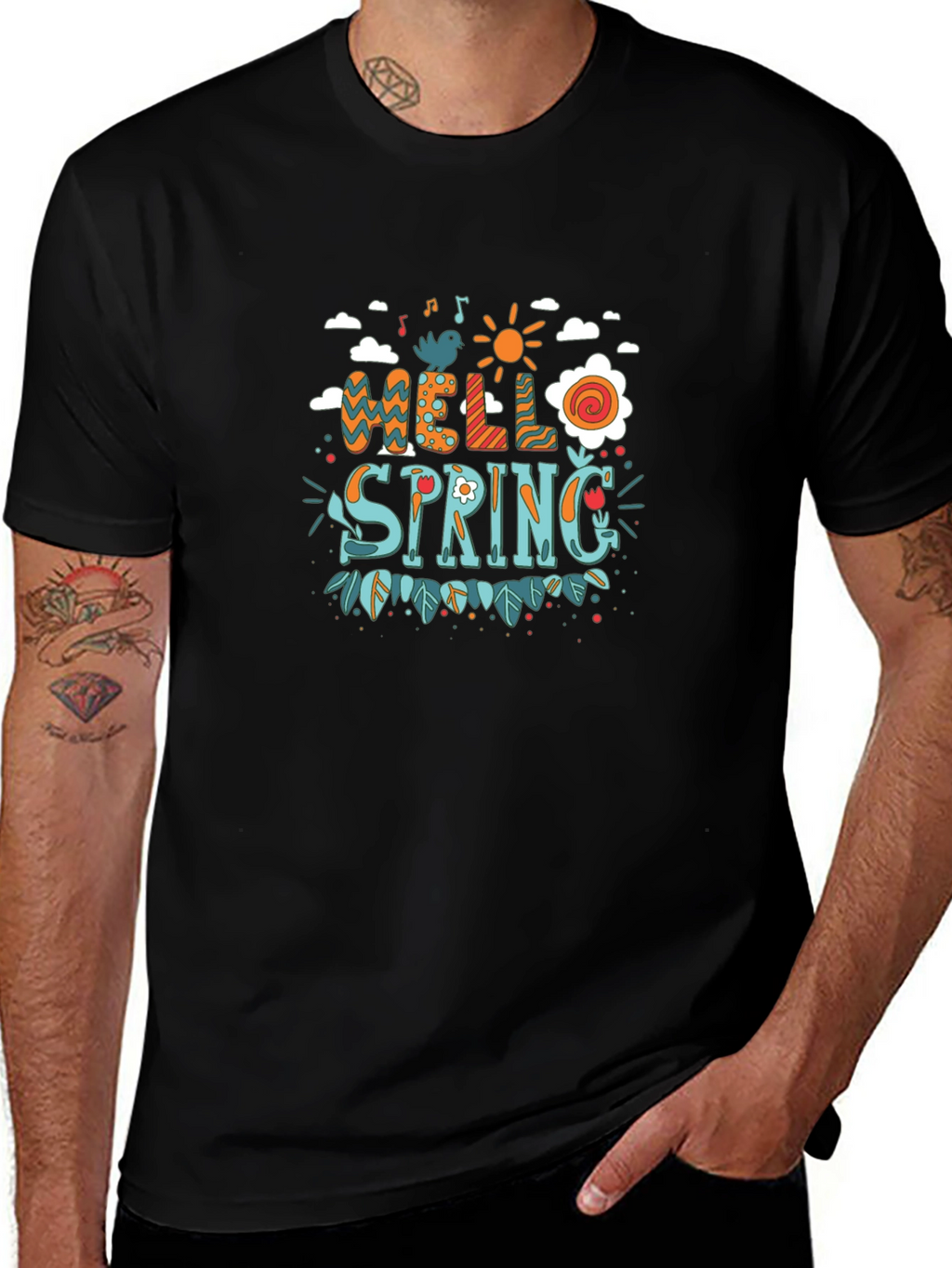 Hello Spring Graphic Print T-Shirt
