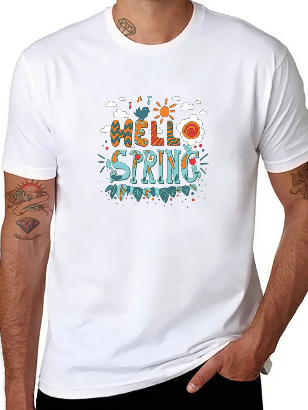 Hello Spring Graphic Print T-Shirt