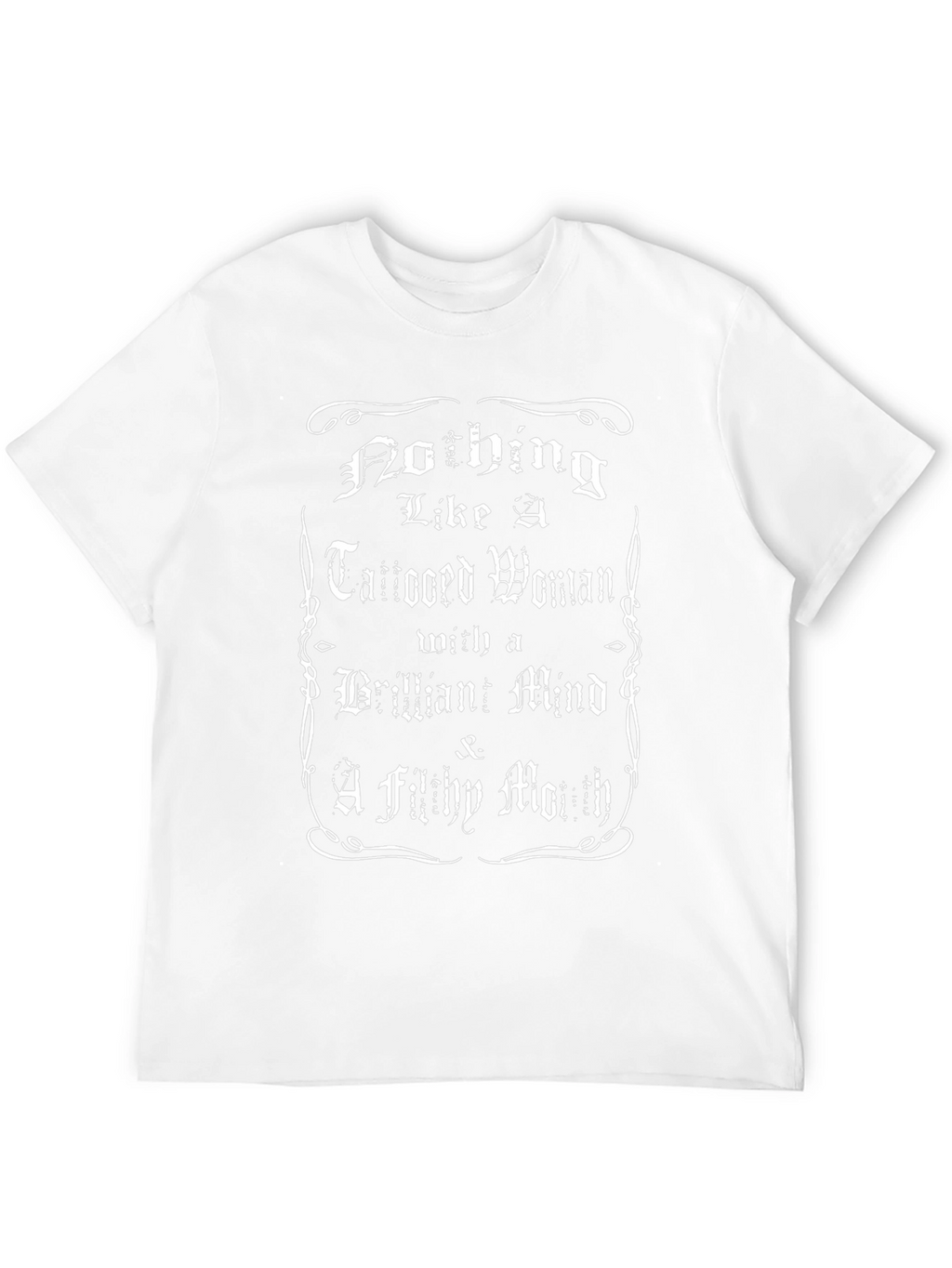 Tattooed Woman Graphic Print Black T-Shirt