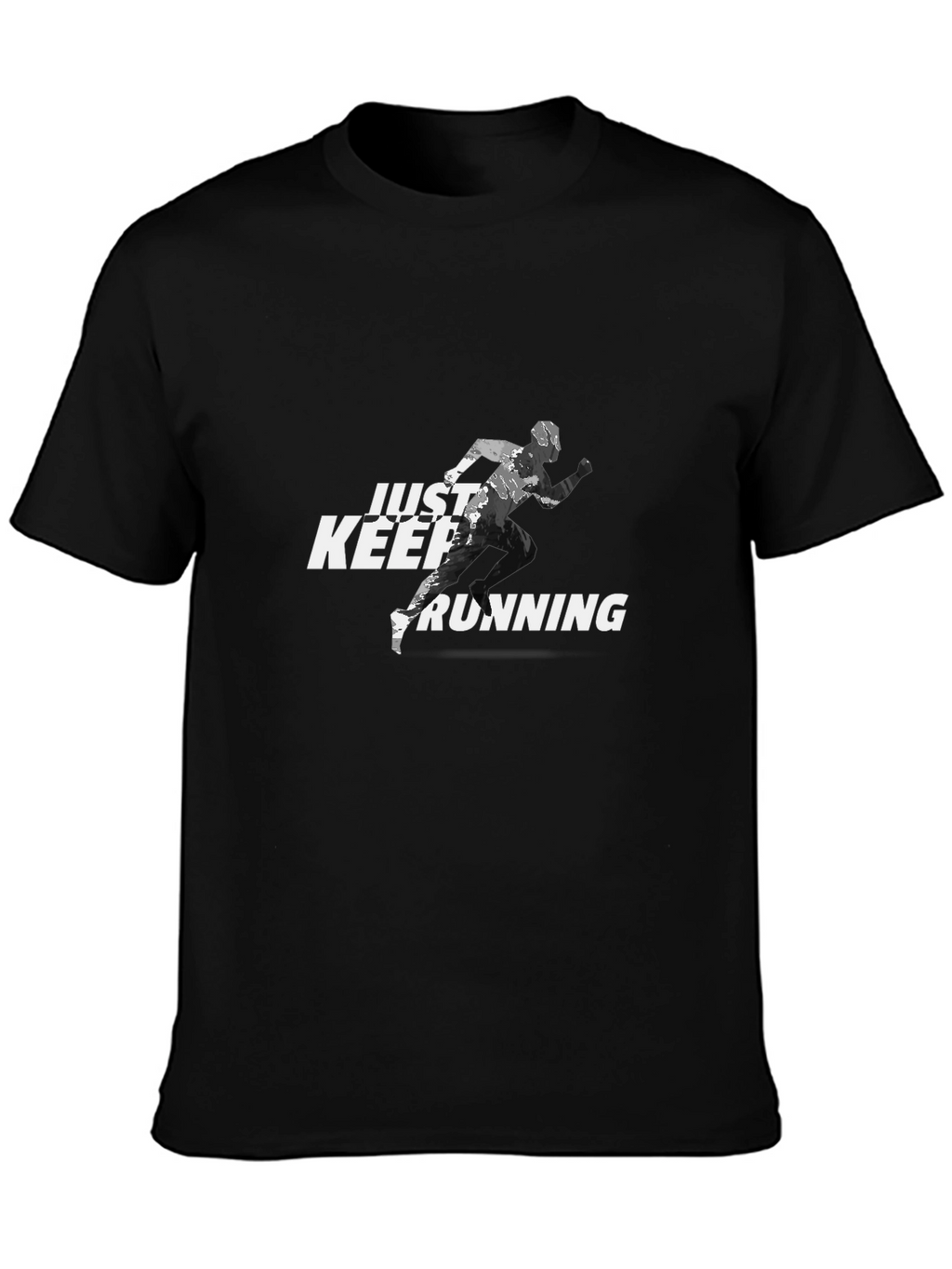 Just Keep Running Graphic Tee - Black