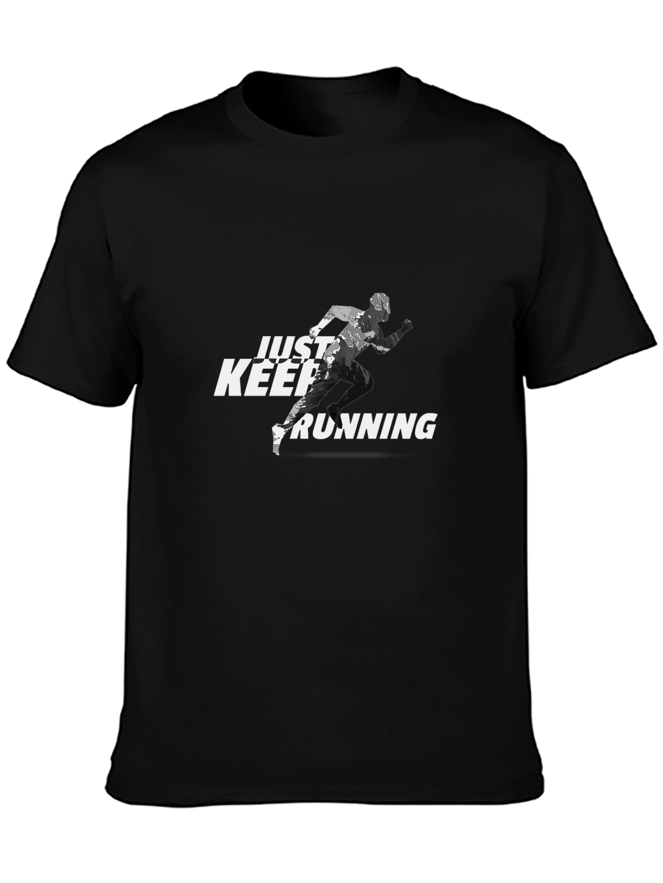 Just Keep Running Graphic Tee - Black