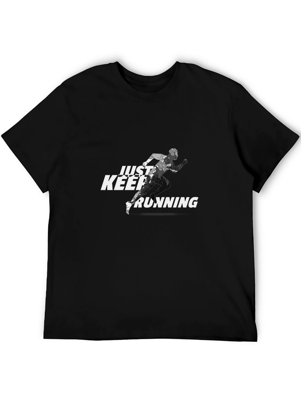Just Keep Running Graphic Tee - Black