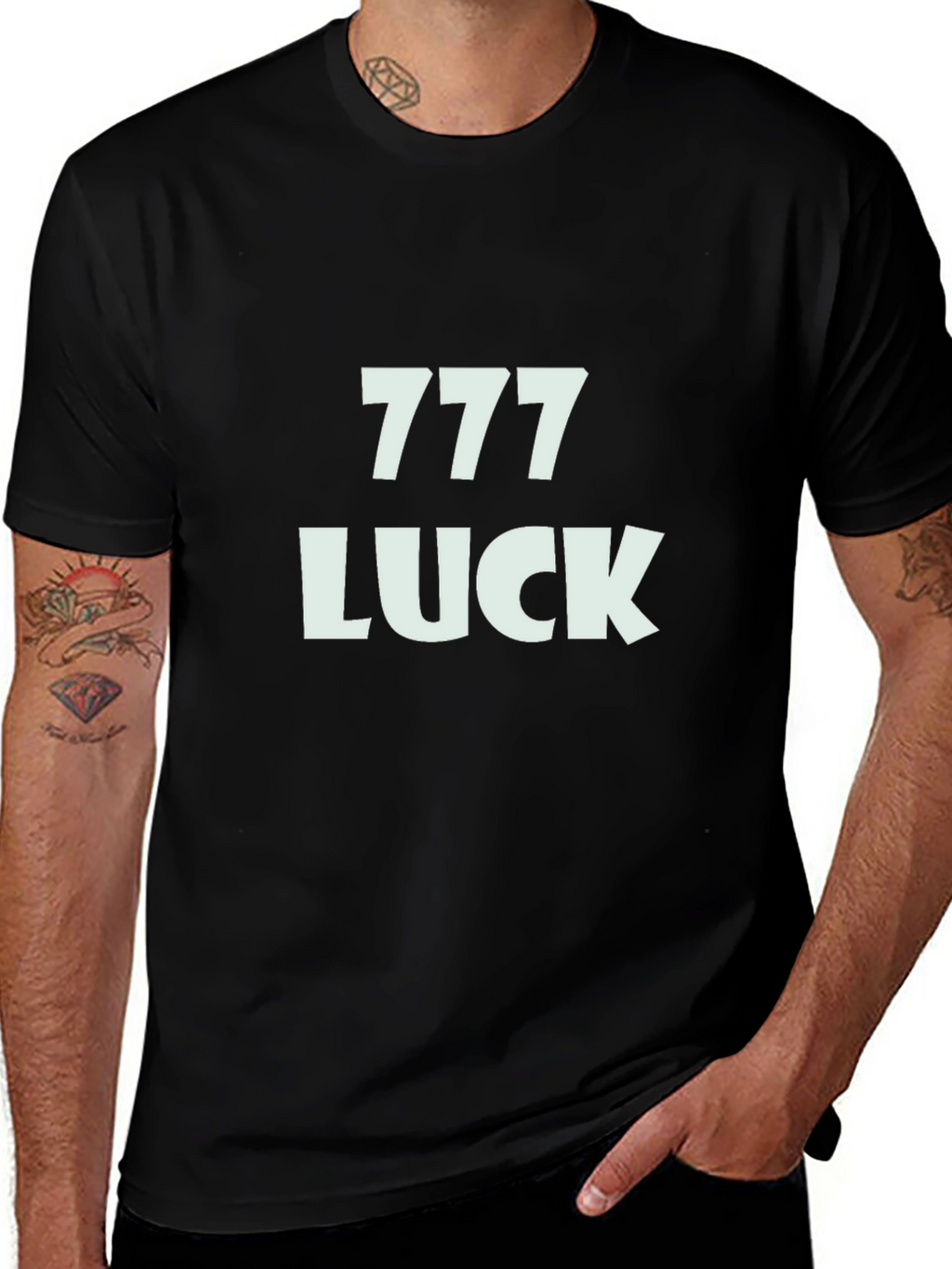 Lucky 777 Graphic Print Crew Neck T-Shirt