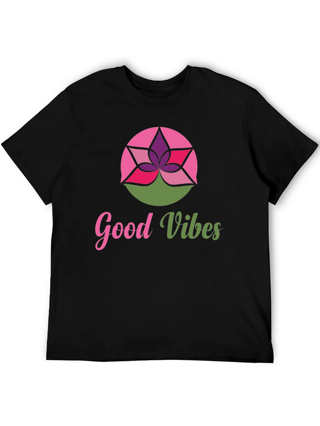 Good Vibes Lotus Graphic Tee - Stylish Comfort