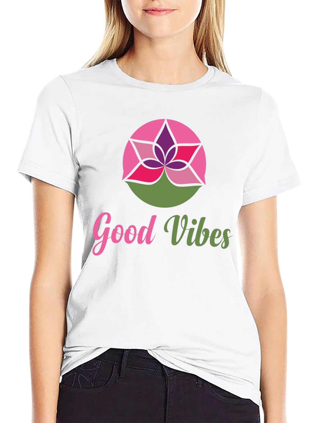 Good Vibes Lotus Graphic Tee - Stylish Comfort