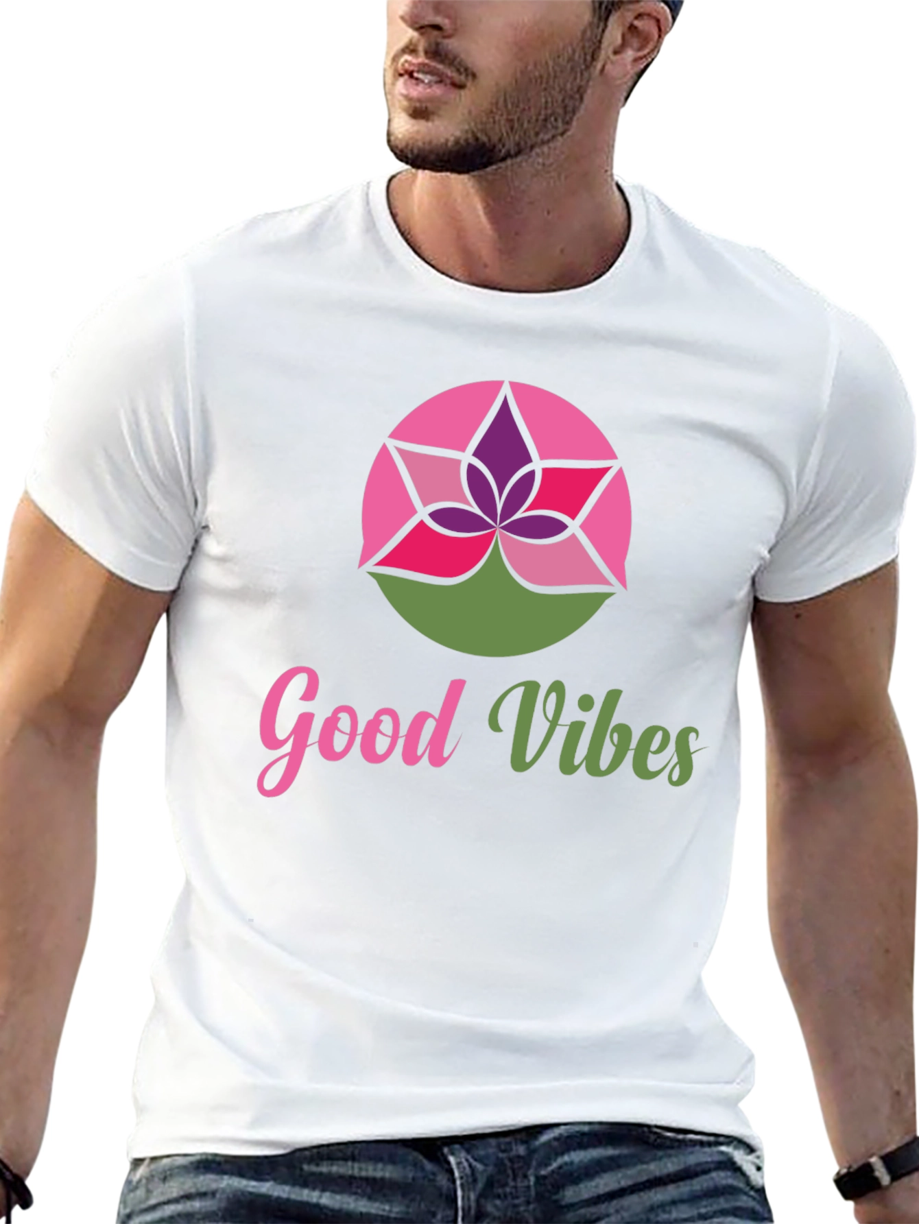 Good Vibes Lotus Graphic Tee - Stylish Comfort