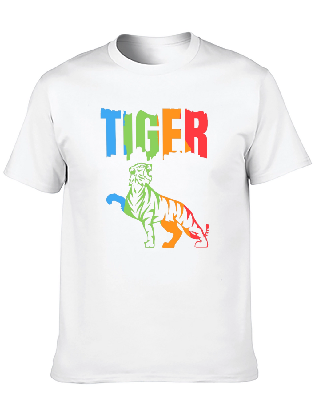 Vibrant Tiger Graphic Tee - Mens Black T-Shirt