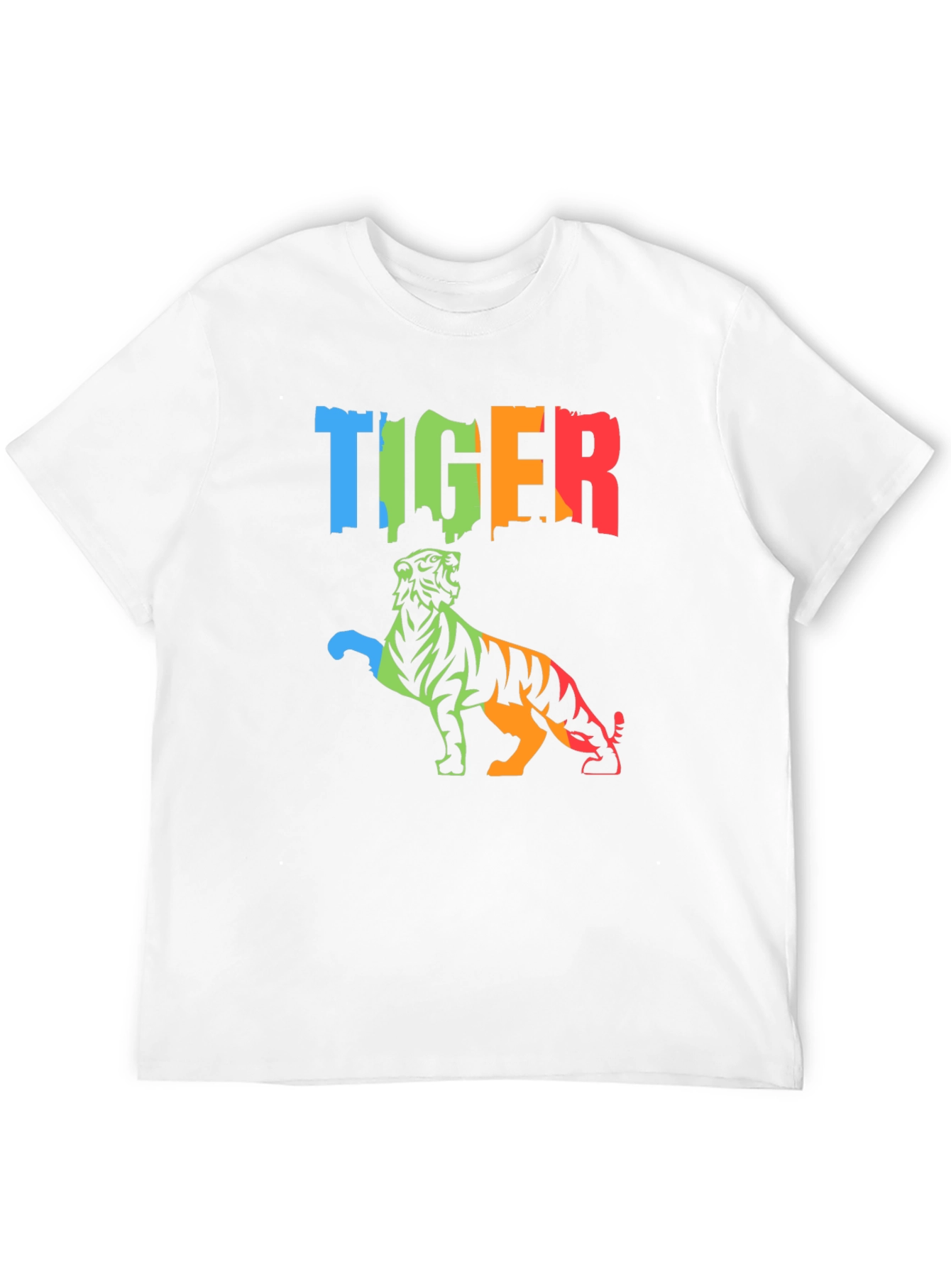 Vibrant Tiger Graphic Tee - Mens Black T-Shirt