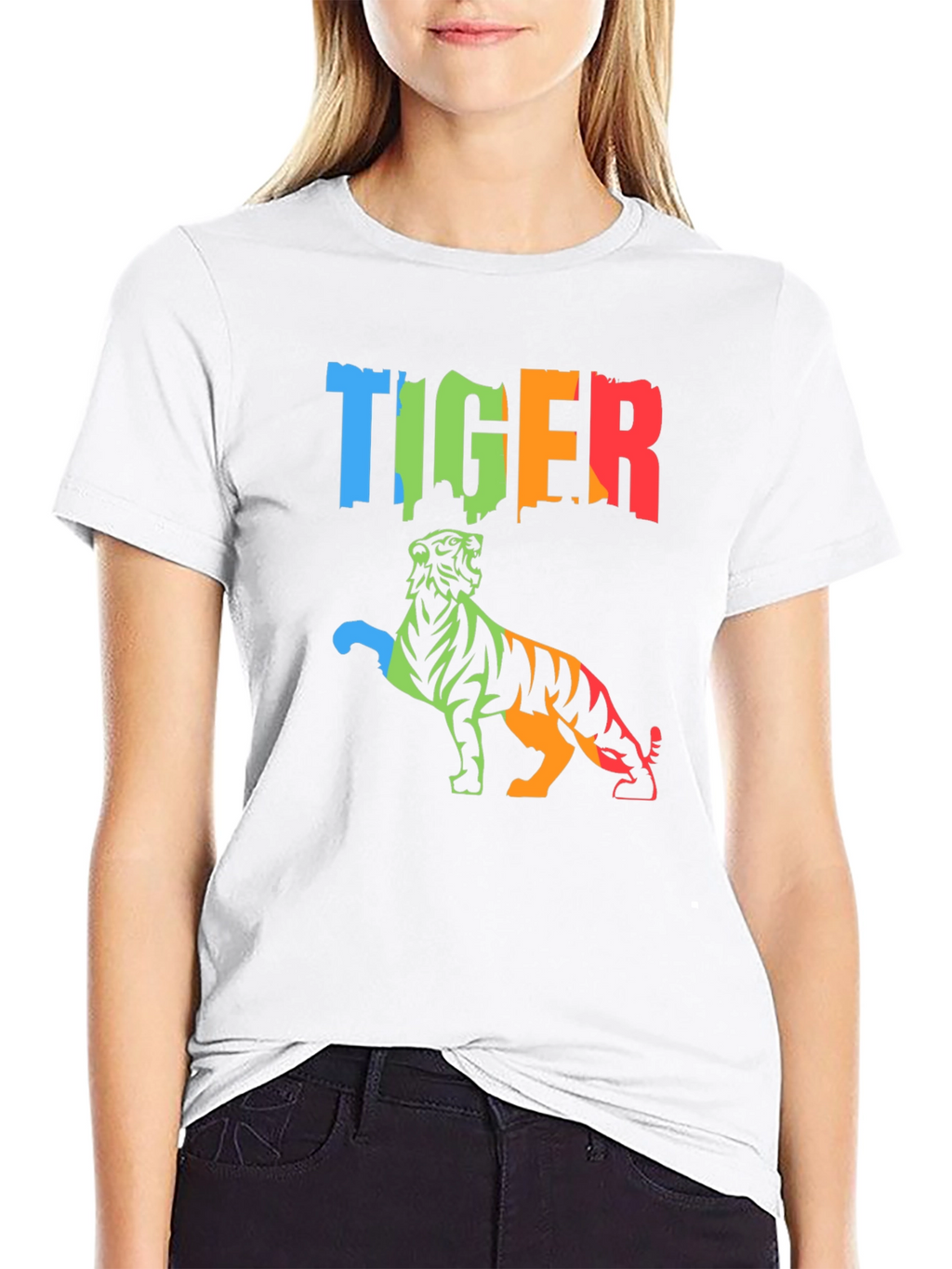 Vibrant Tiger Graphic Tee - Mens Black T-Shirt