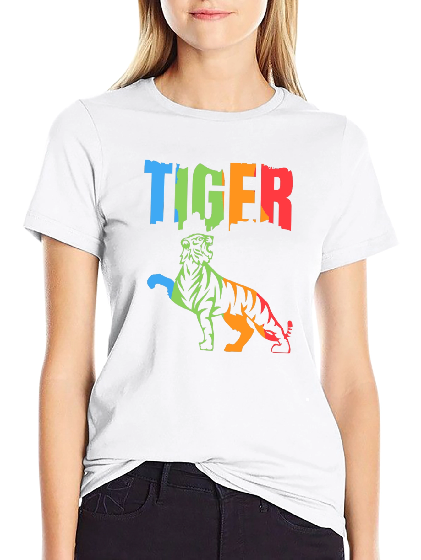 Vibrant Tiger Graphic Tee - Mens Black T-Shirt