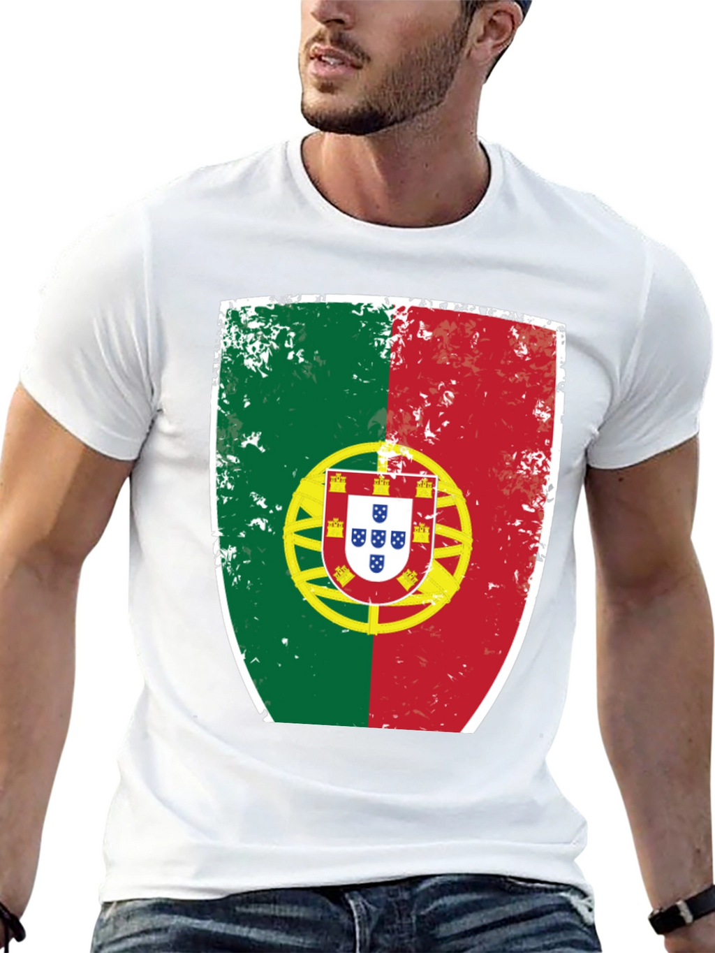 Portugal Flag Shield Graphic T-Shirt