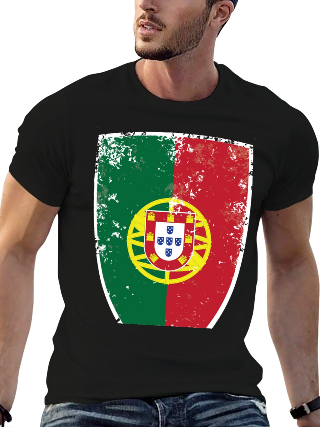 Portugal Flag Shield Graphic T-Shirt