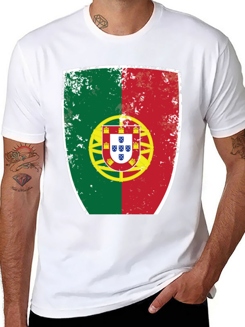 Portugal Flag Shield Graphic T-Shirt