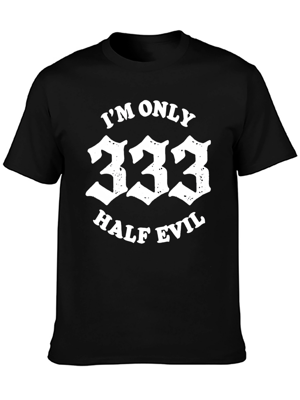 333 Half Evil Graphic Tee - Black Casual T-Shirt
