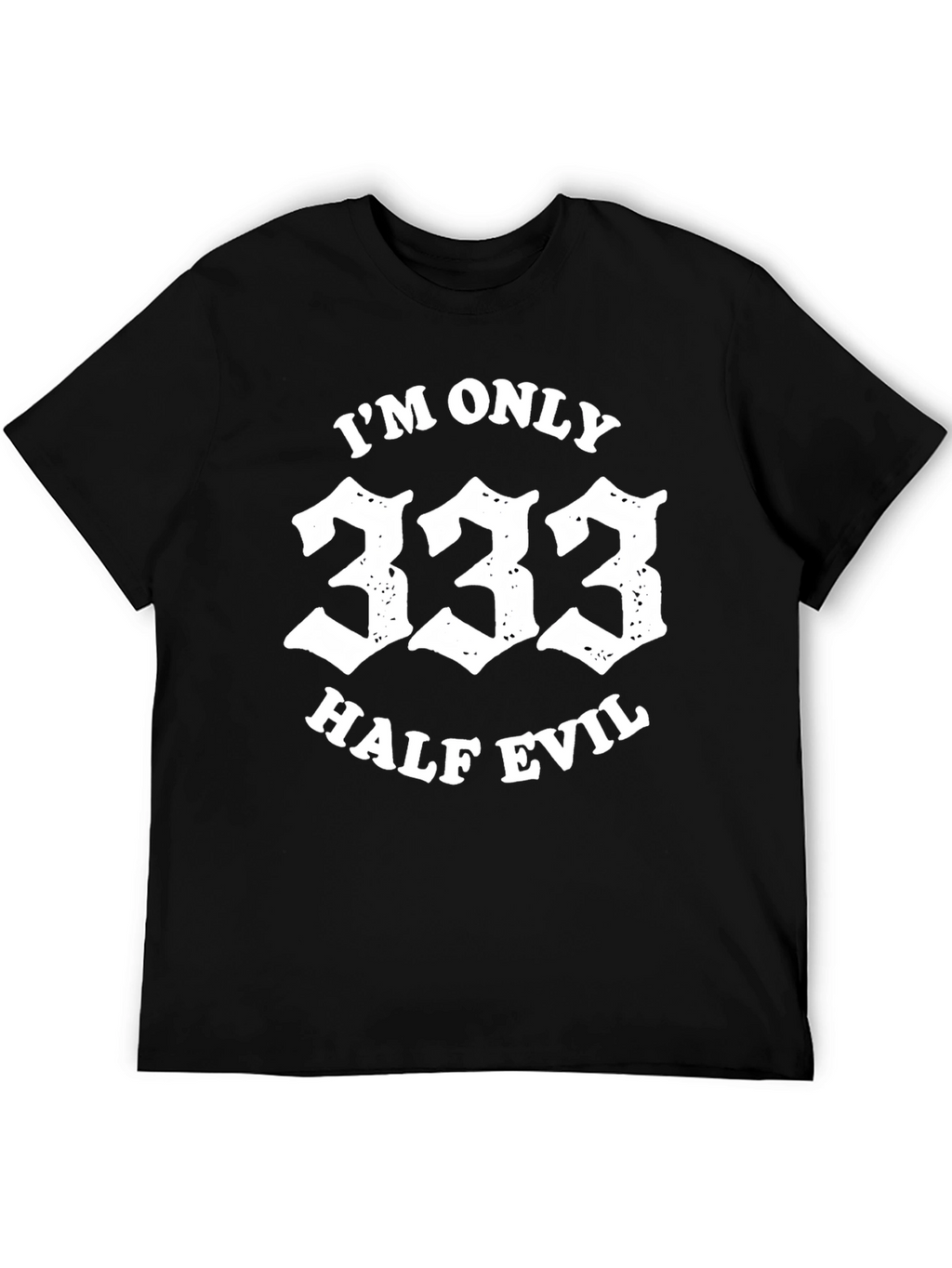 333 Half Evil Graphic Tee - Black Casual T-Shirt