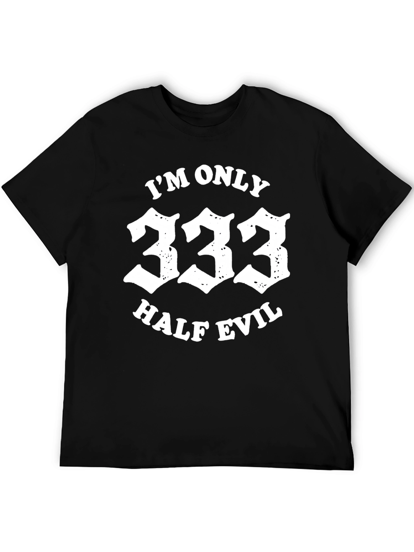 333 Half Evil Graphic Tee - Black Casual T-Shirt