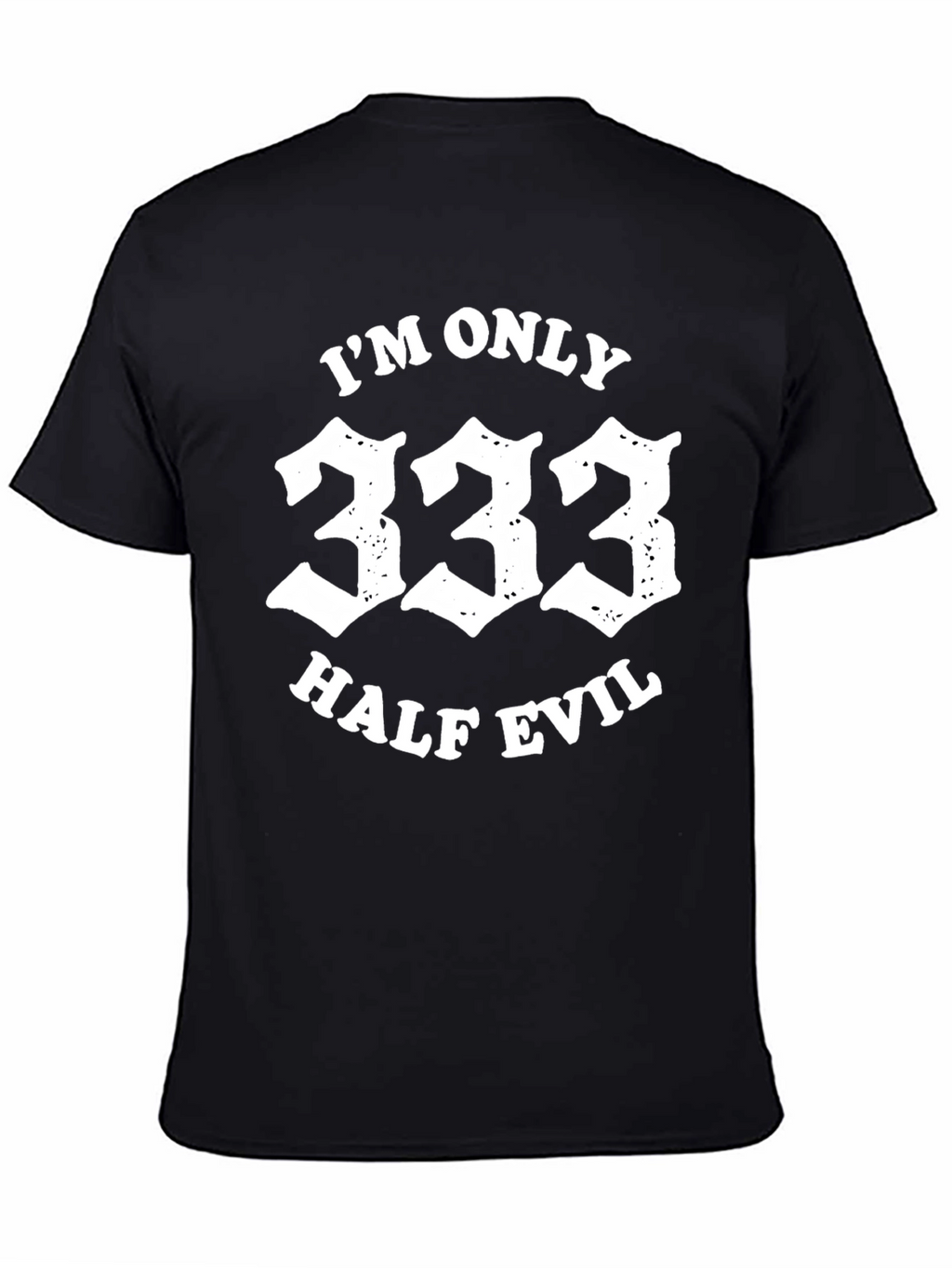 333 Half Evil Graphic Tee - Black Casual T-Shirt