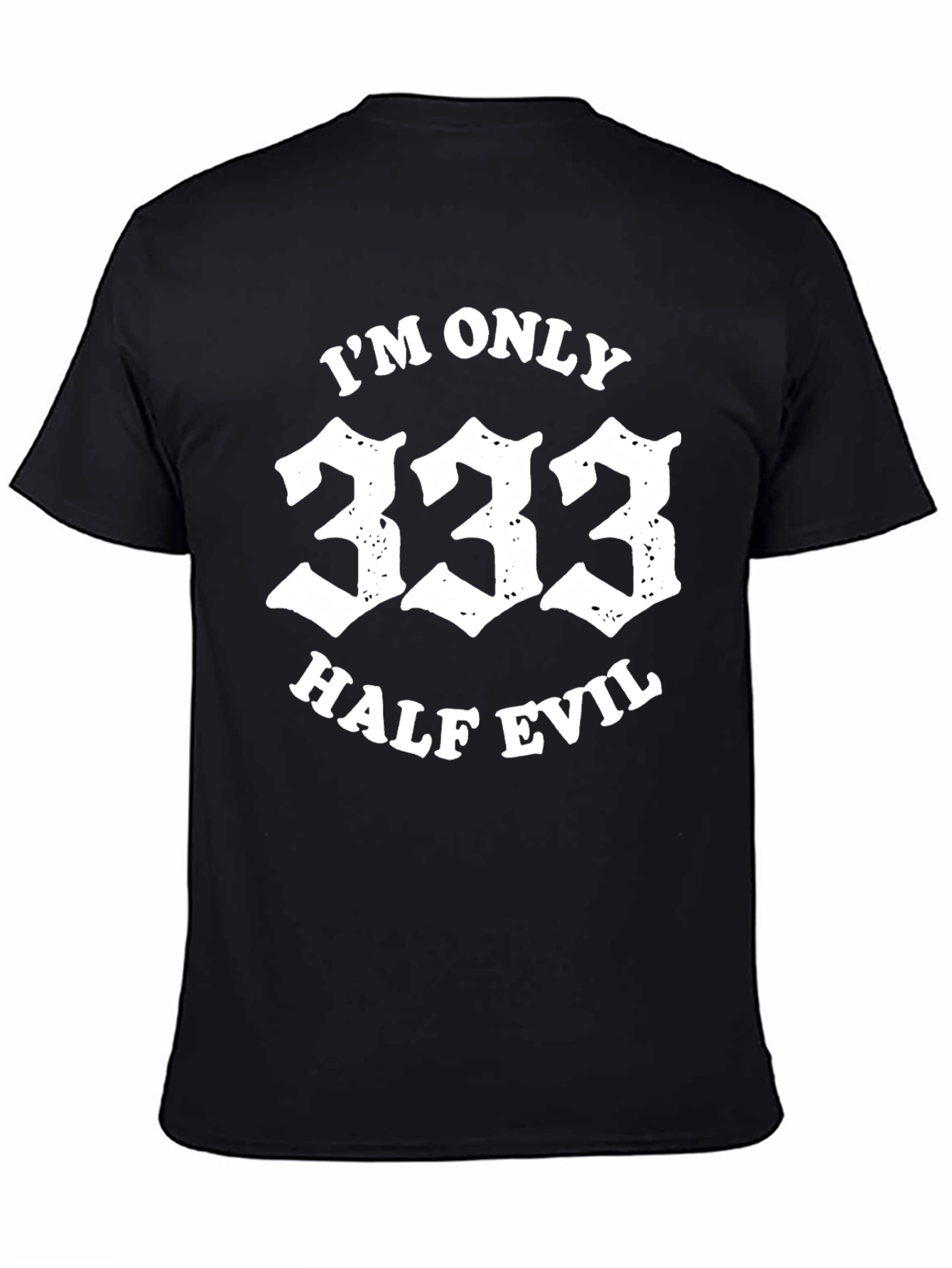 333 Half Evil Graphic Tee - Black Casual T-Shirt