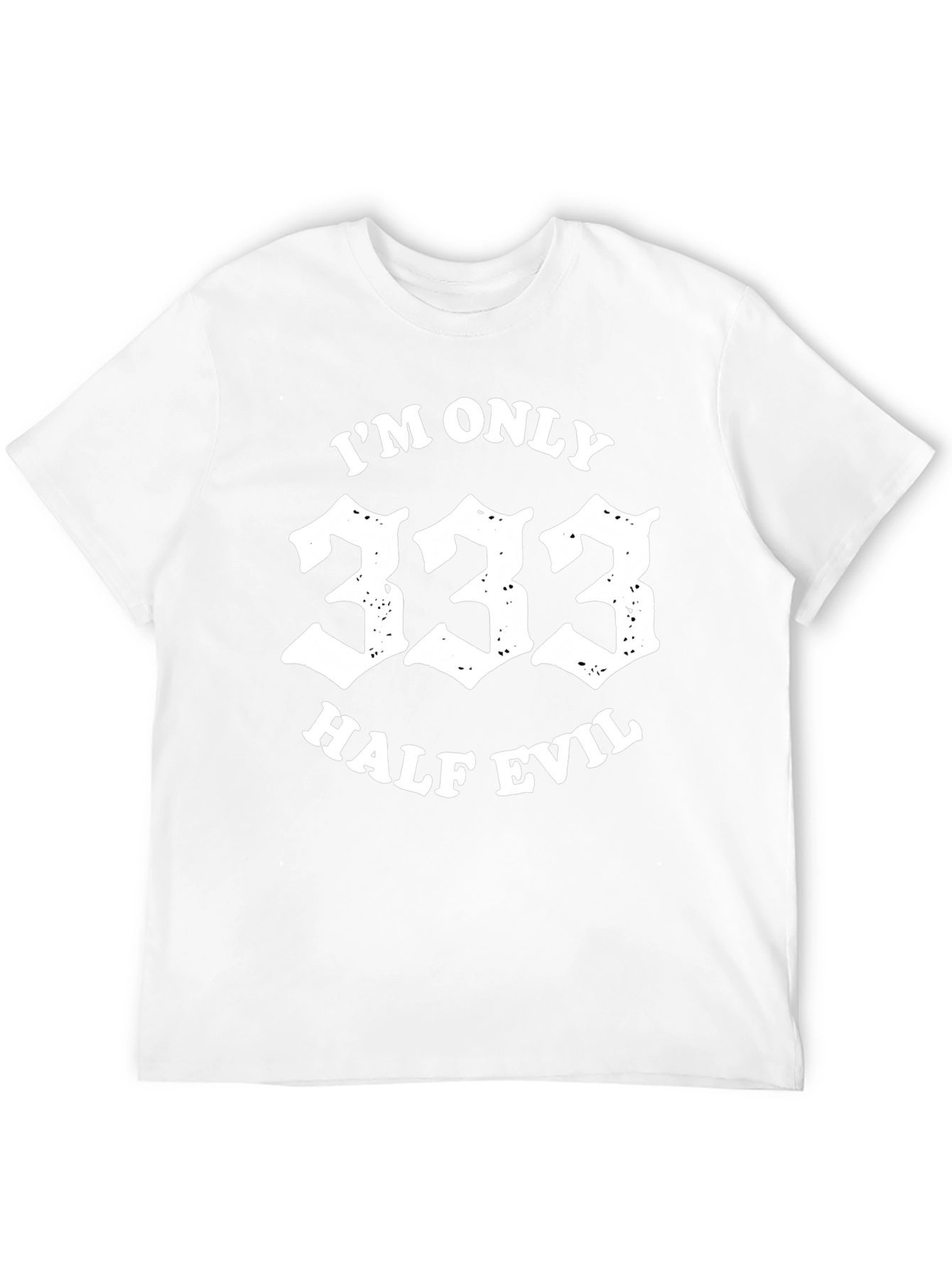 333 Half Evil Graphic Tee - Black Casual T-Shirt