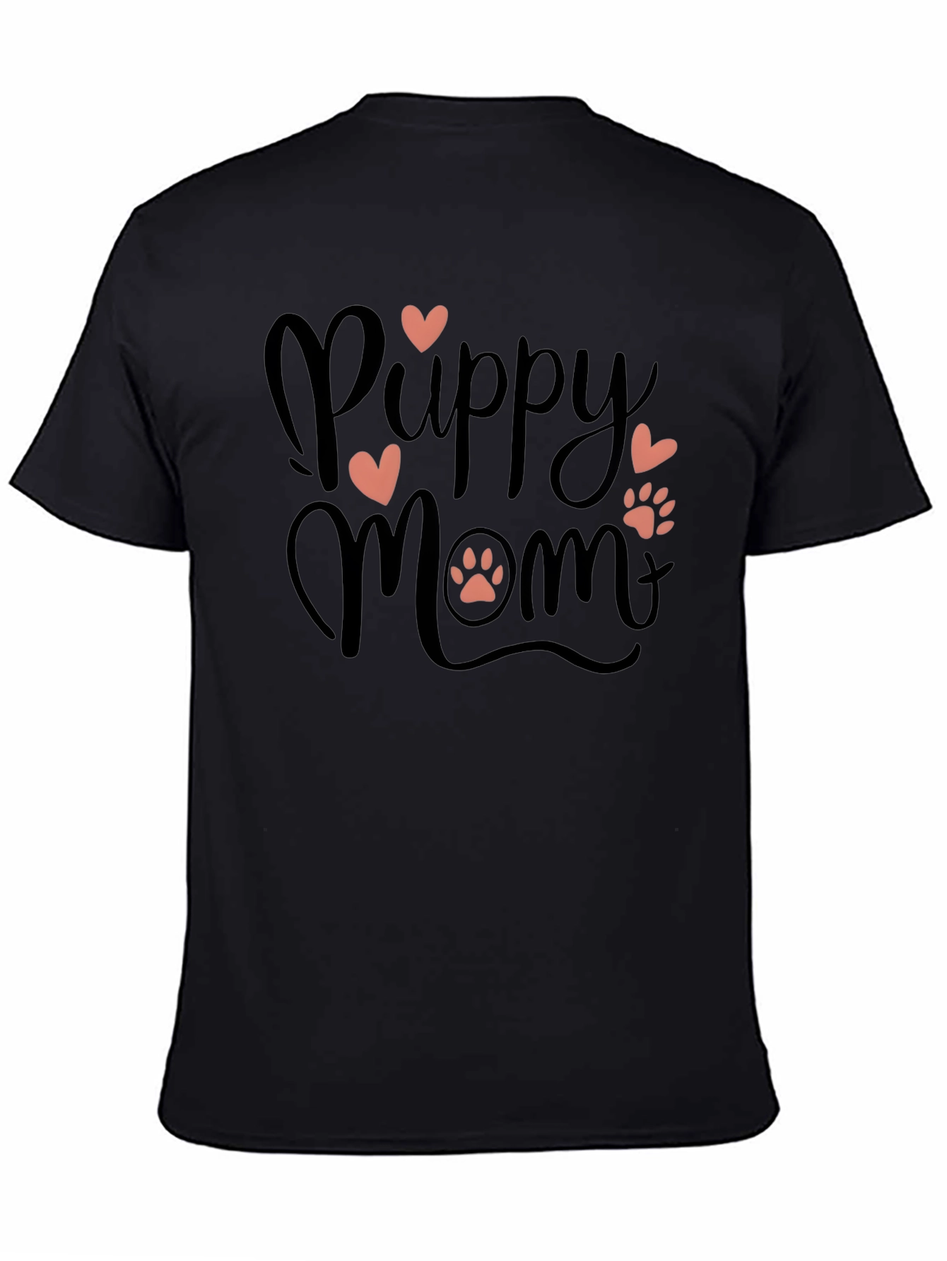 Puppy Mom Black T-Shirt - Dog Lover Tee