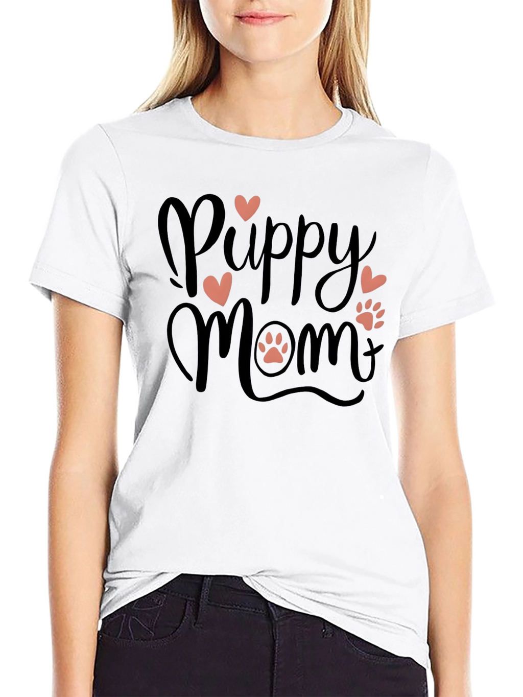 Puppy Mom Black T-Shirt - Dog Lover Tee