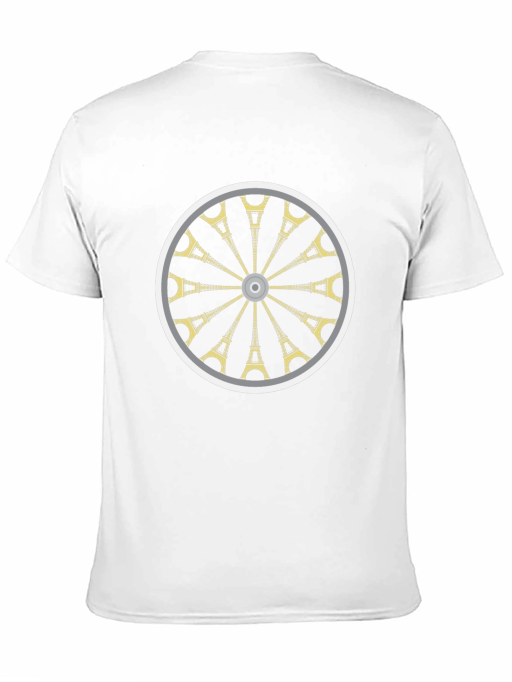 Eiffel Tower Wheel Graphic T-Shirt - Casual Black Tee