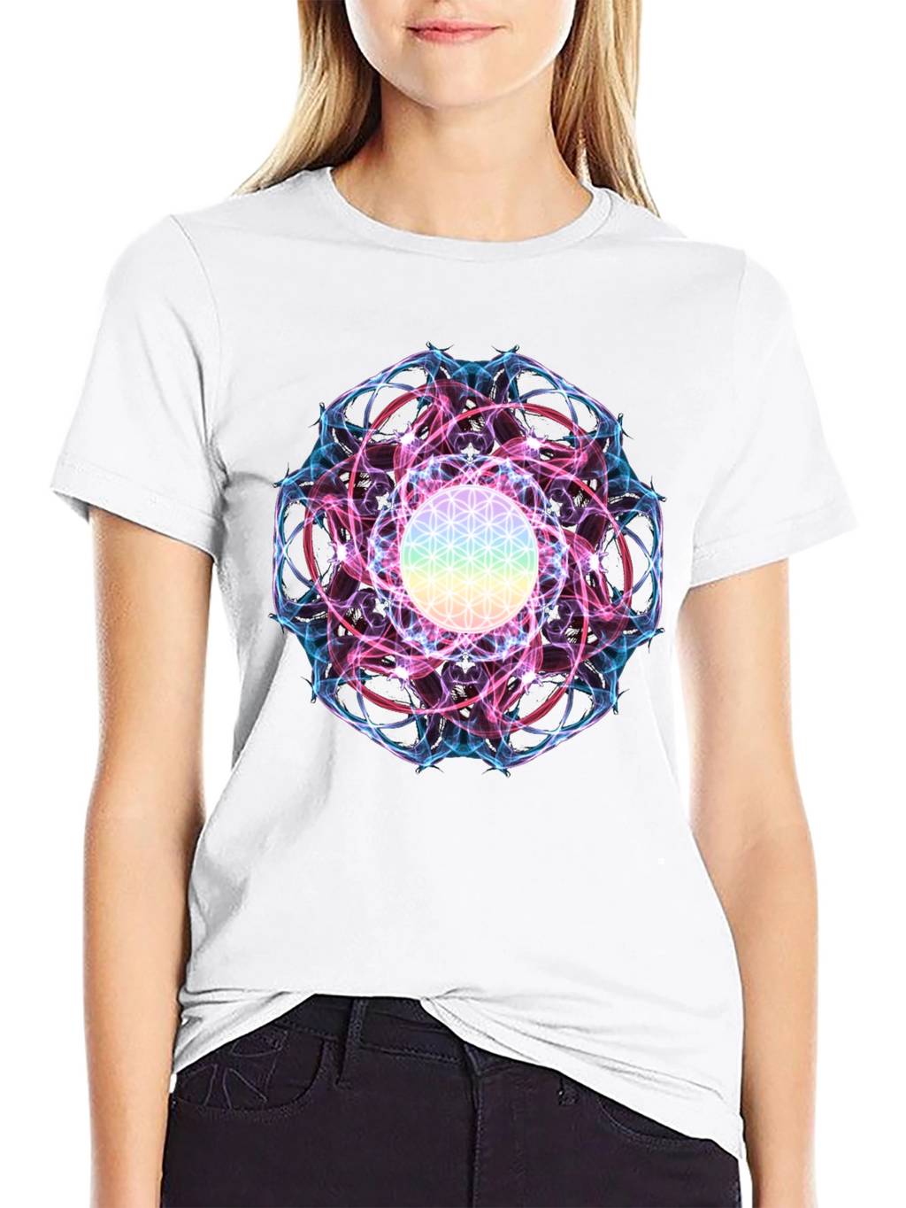 Flower of Life Graphic Tee - Spiritual Design