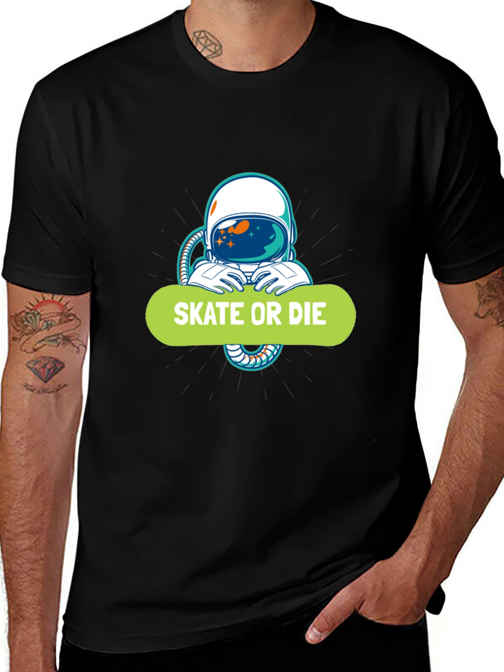 Skate or Die Astronaut Graphic Tee