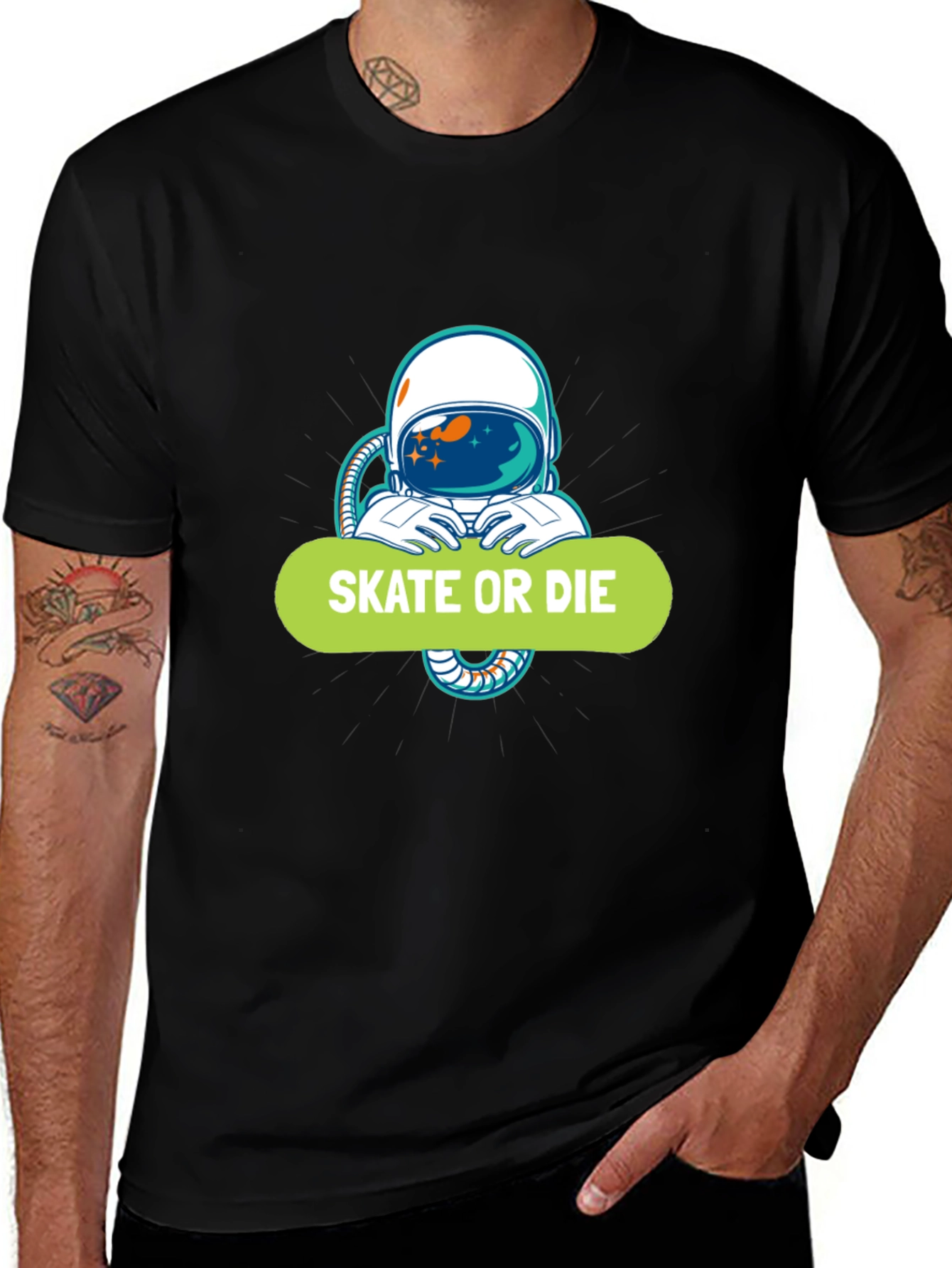 Skate or Die Astronaut Graphic Tee